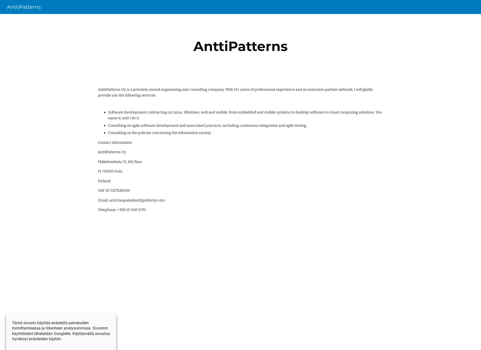 Screenshot for anttipatterns.com