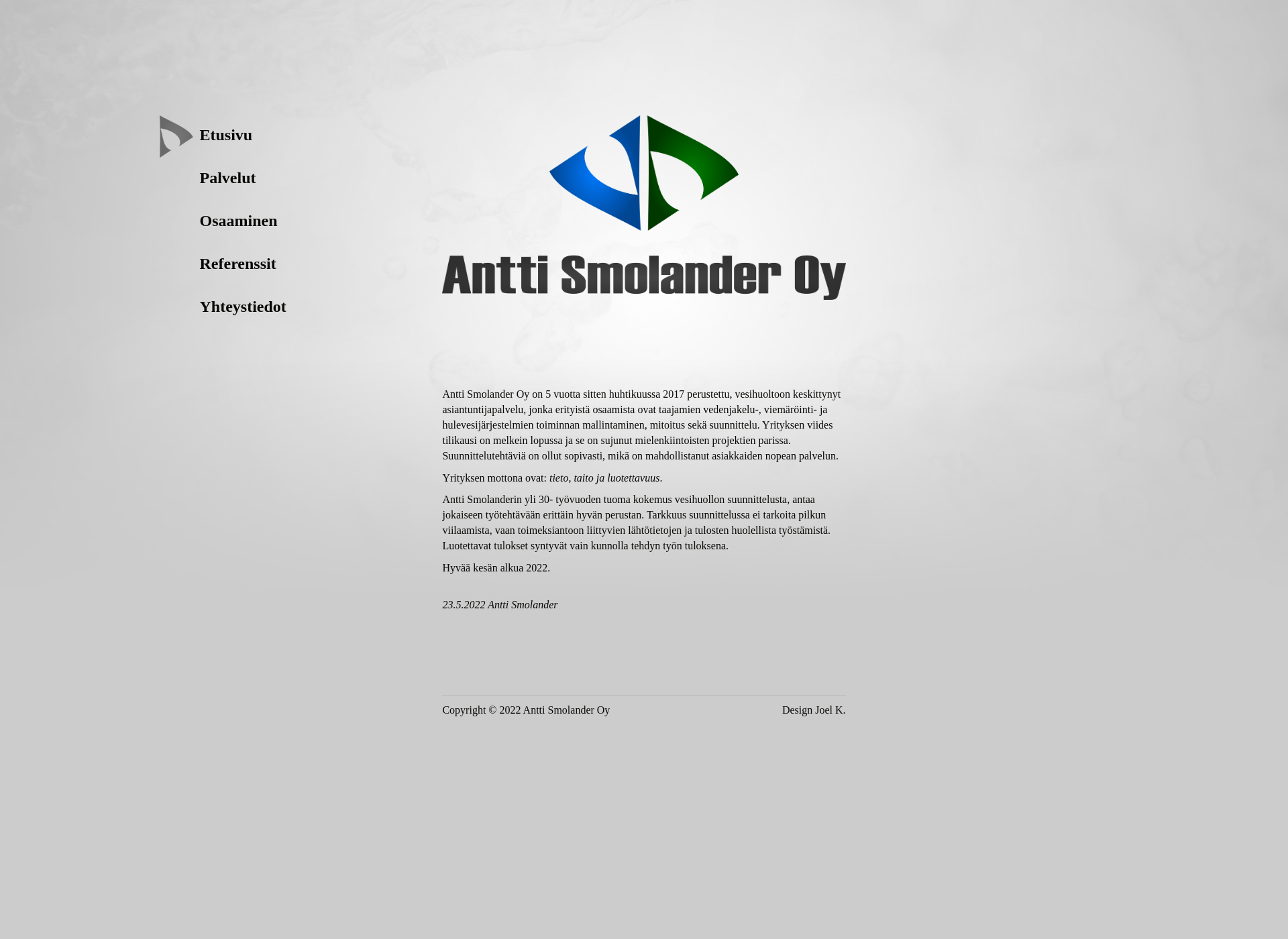 Skärmdump för anttismolander.fi