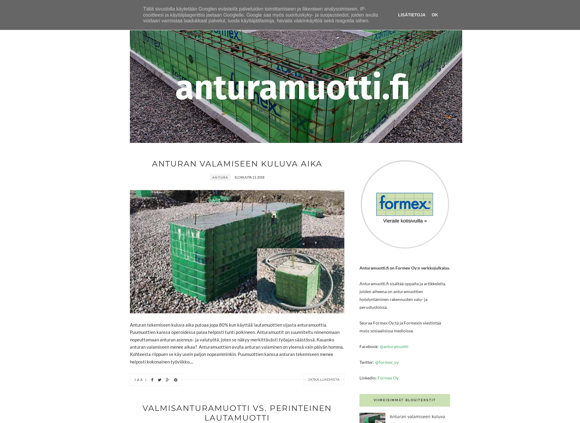Skärmdump för anturamuotti.fi
