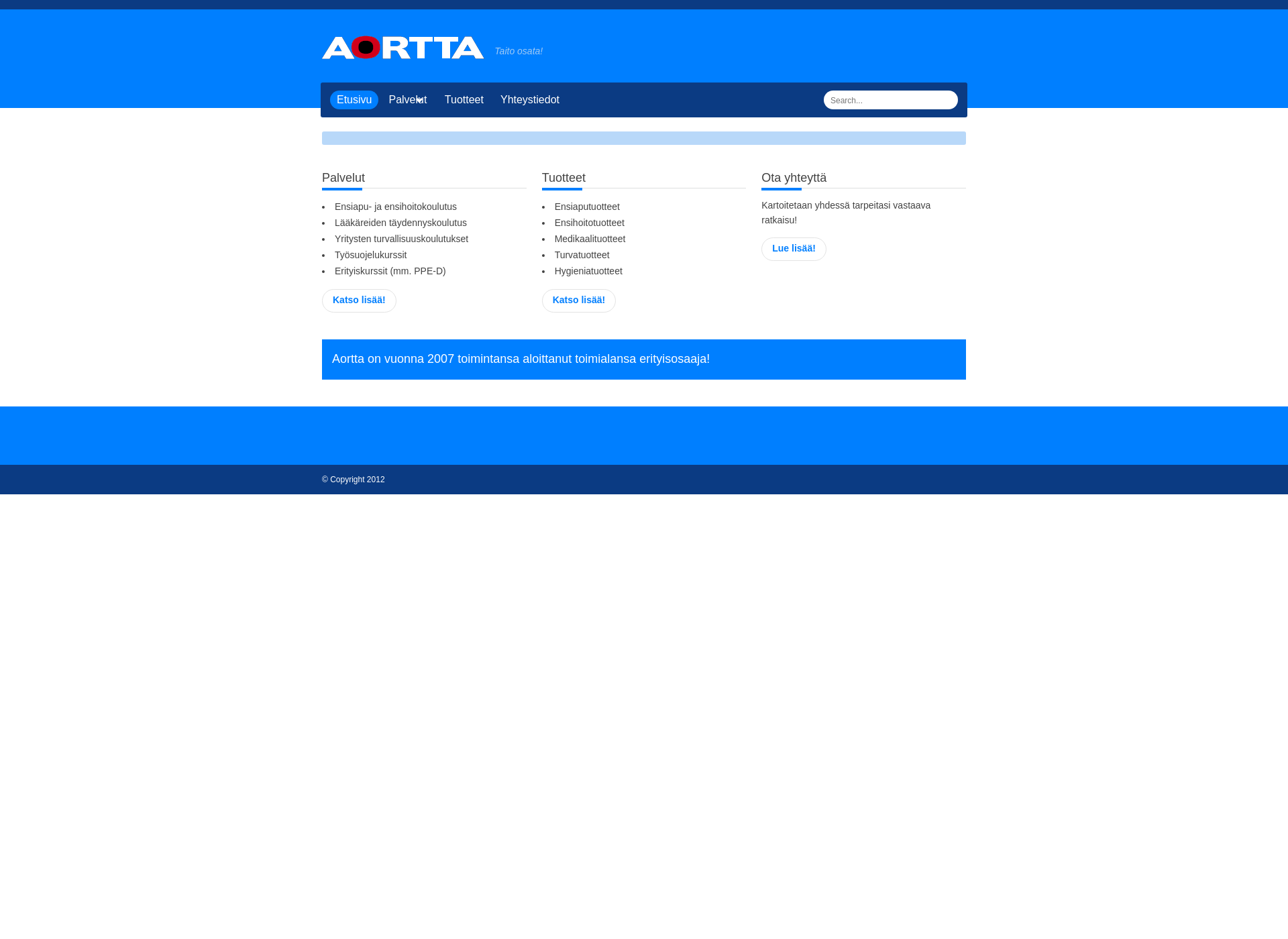Screenshot for aortta.fi