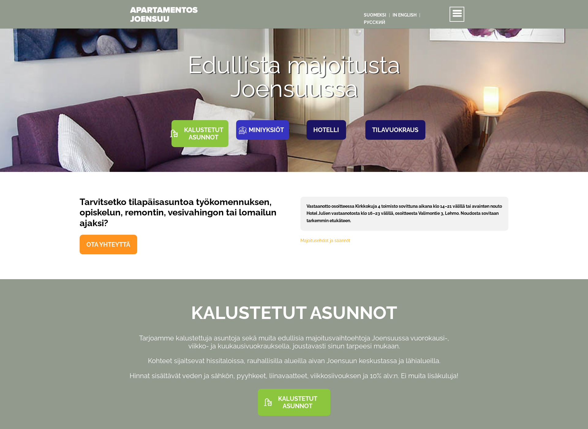 Screenshot for apartamentosjoensuu.fi