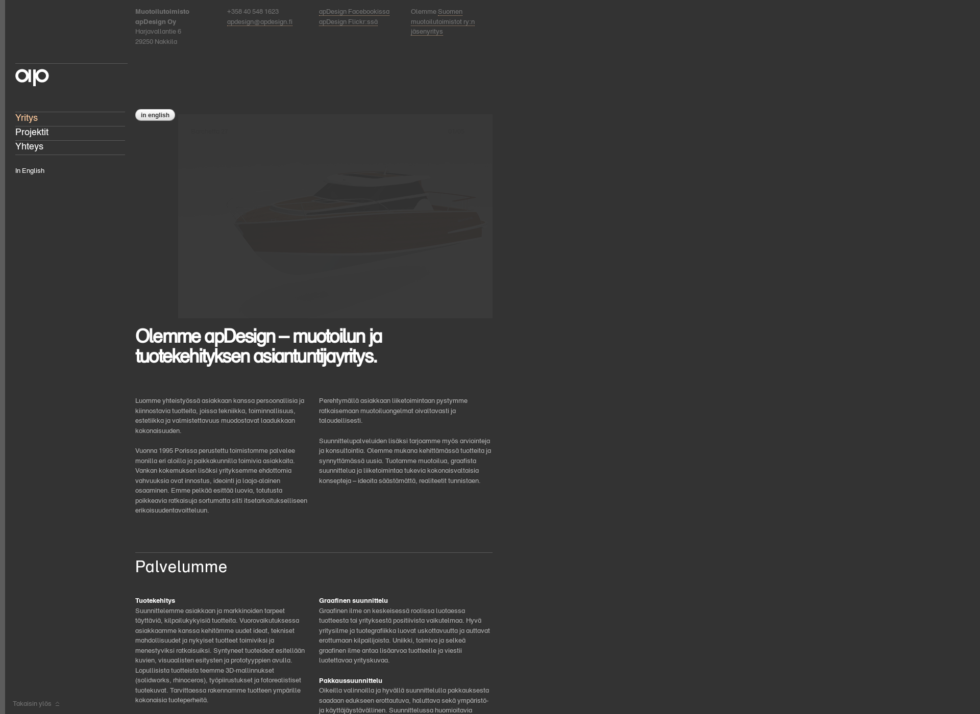 Screenshot for apdesign.fi