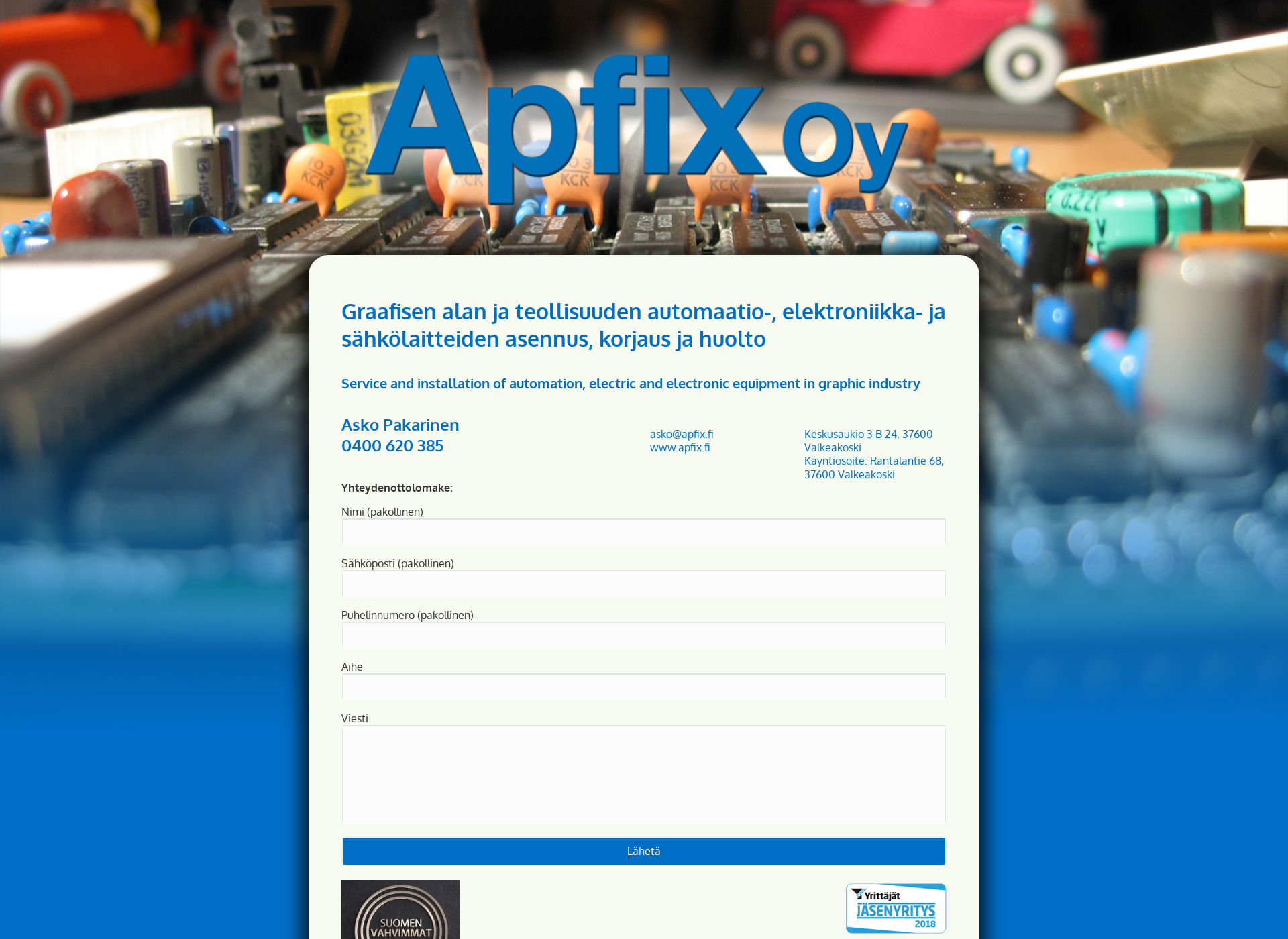 Screenshot for apfix.fi