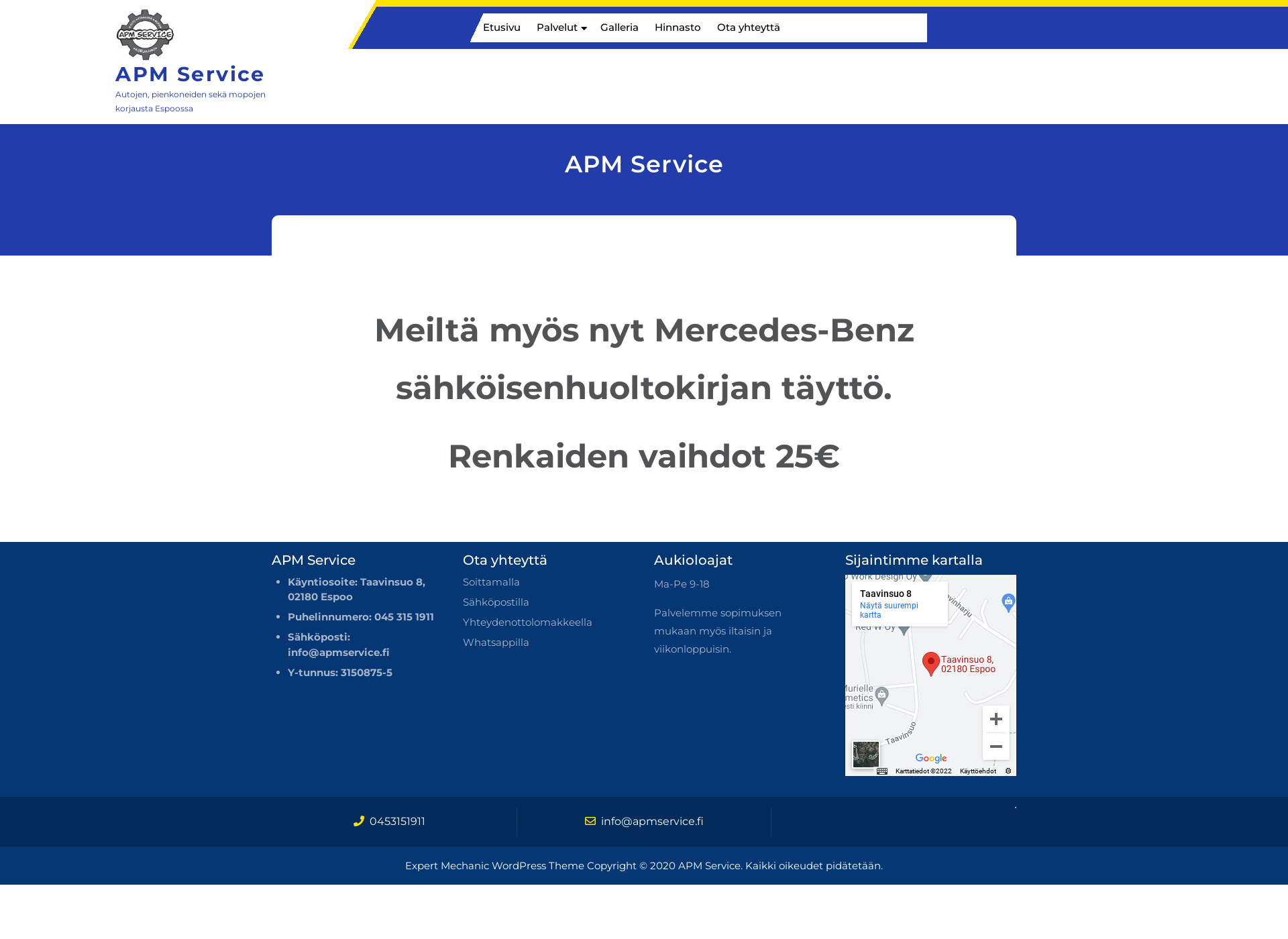 Screenshot for apmservice.fi