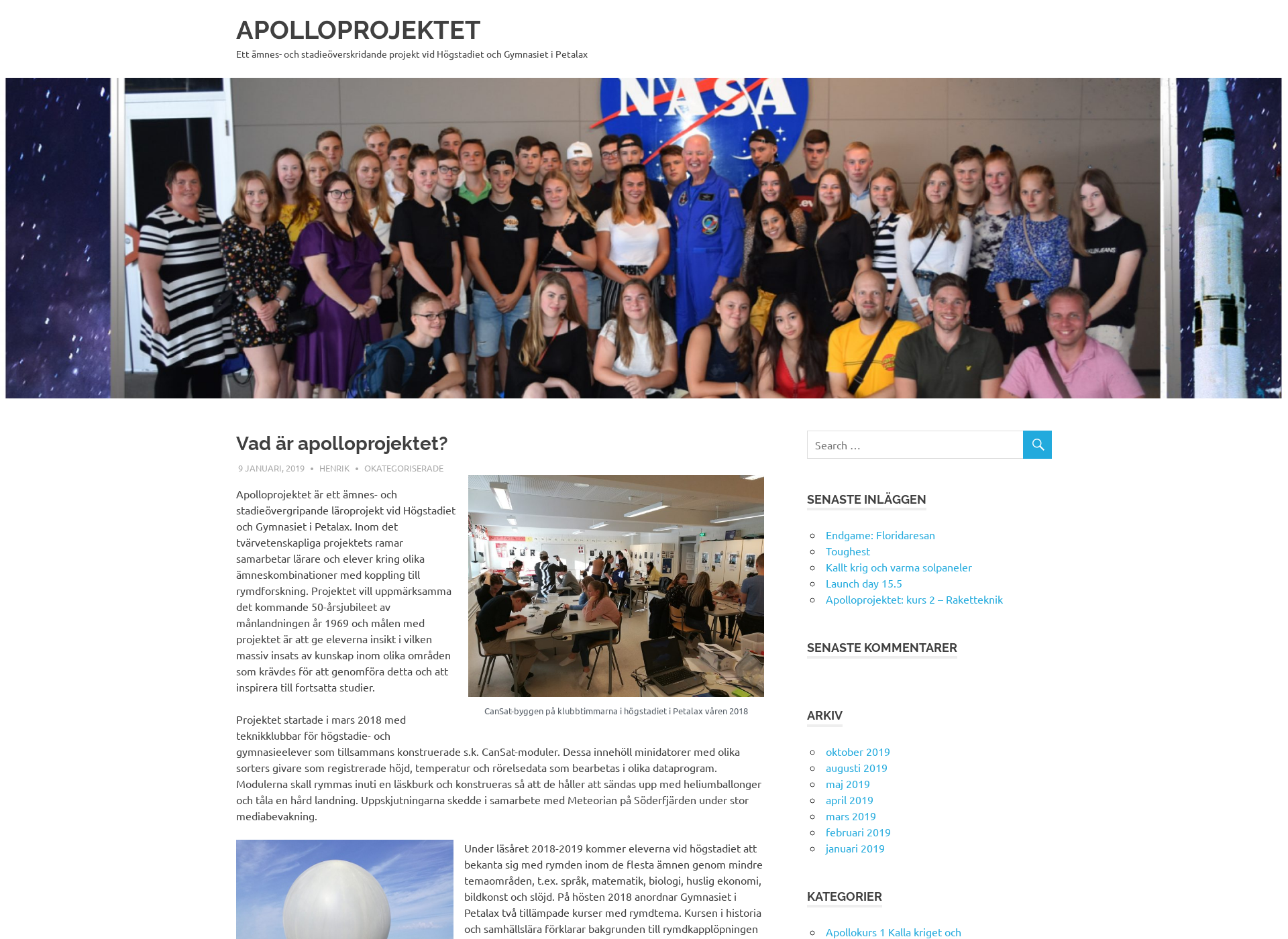 Screenshot for apolloprojektet.fi