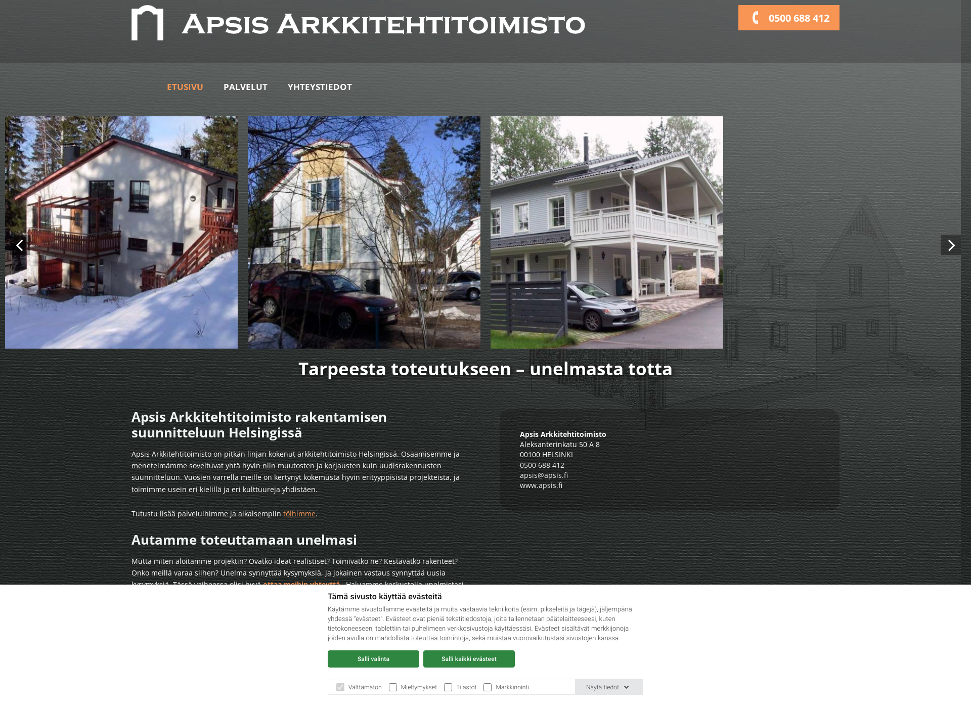 Screenshot for apsis.fi
