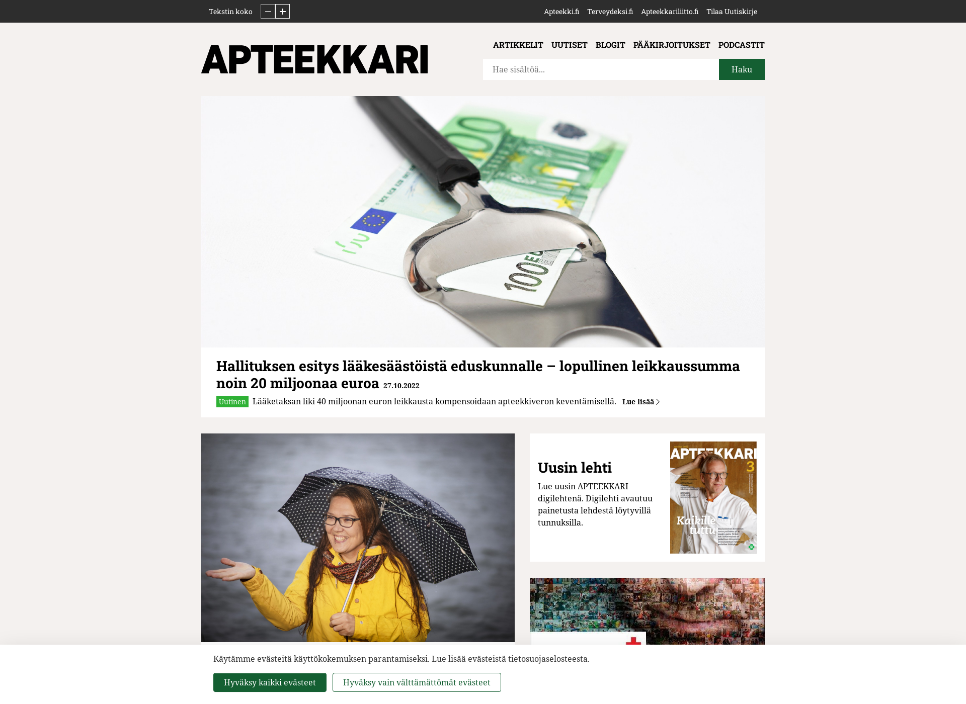 Skärmdump för apteekkari.fi