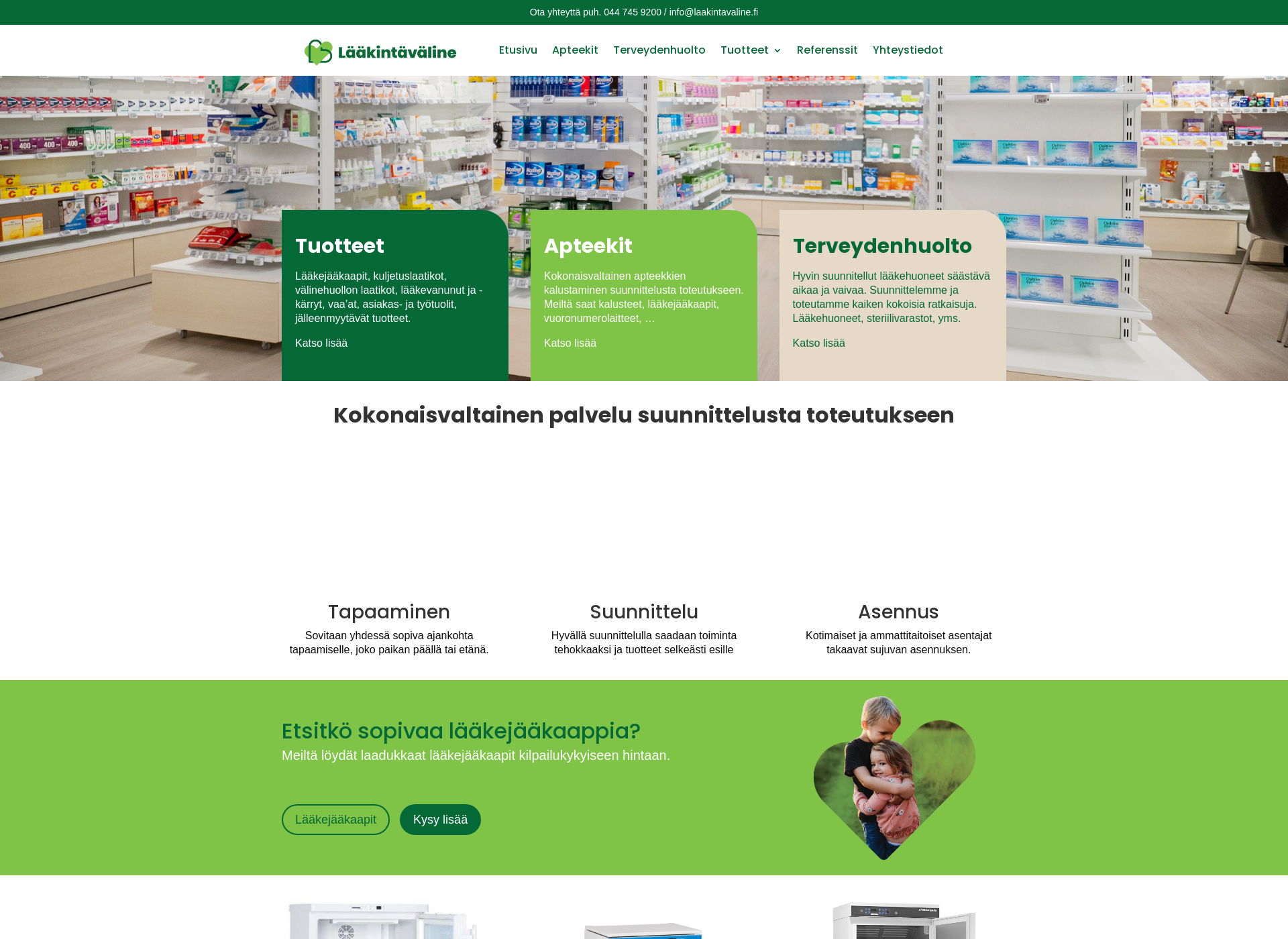 Skärmdump för apteekkikalustepalvelu.fi