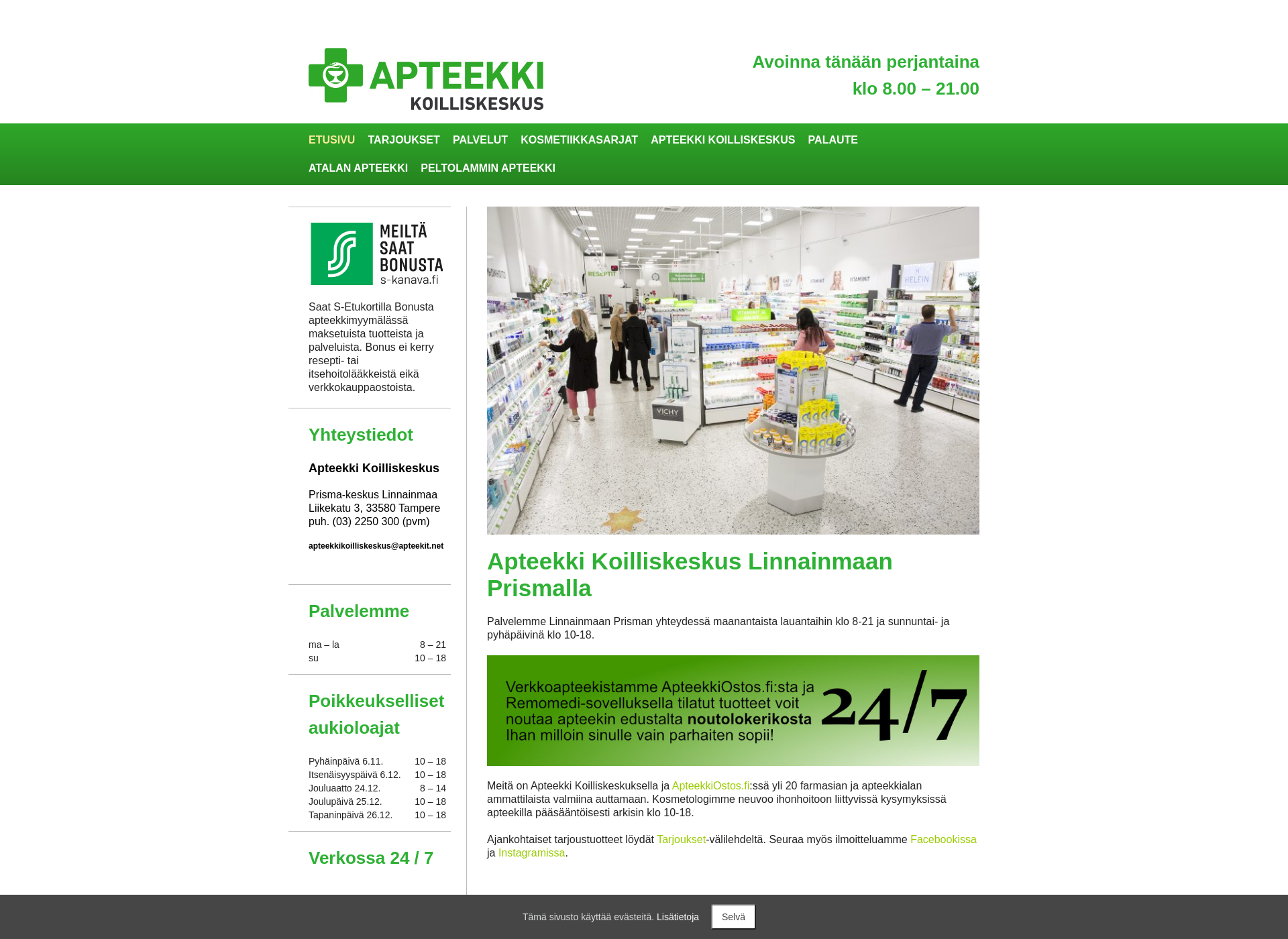 Screenshot for apteekkikoilliskeskus.fi