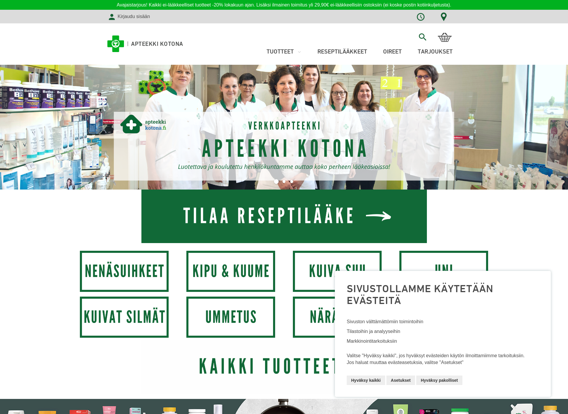 Skärmdump för apteekkikotona.fi