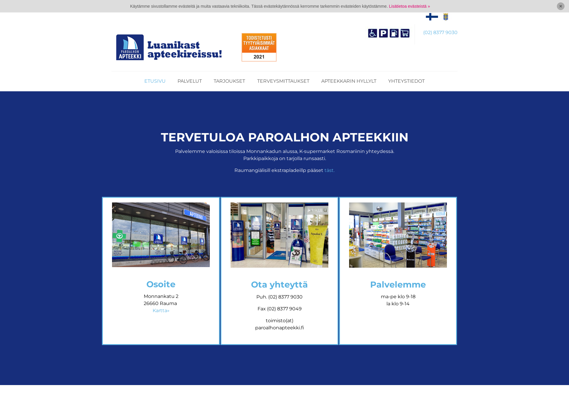 Screenshot for apteekkirauma.fi