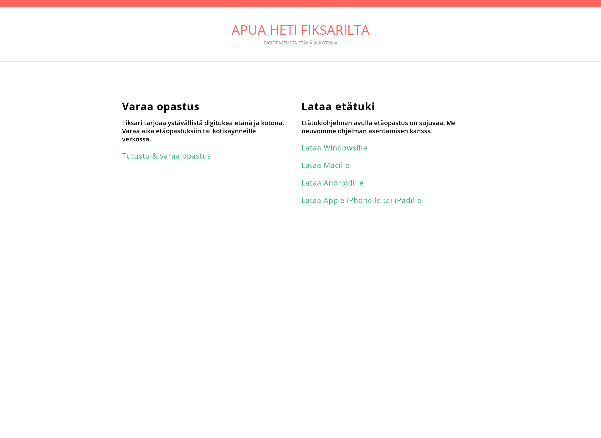 Screenshot for apuaheti.fi