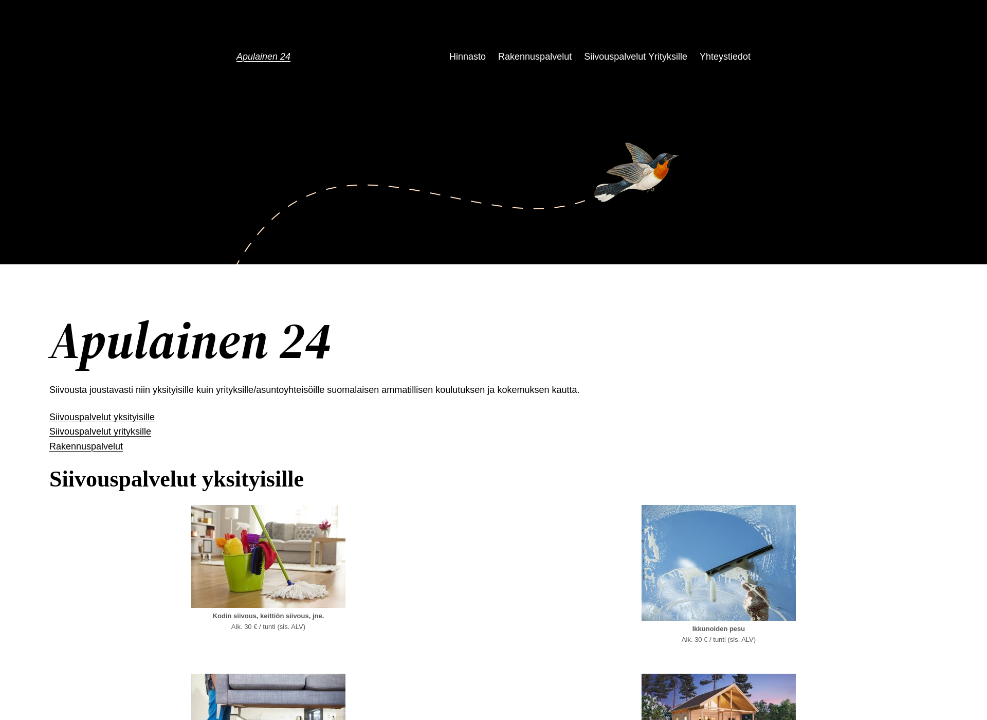 Skärmdump för apulainen24.fi