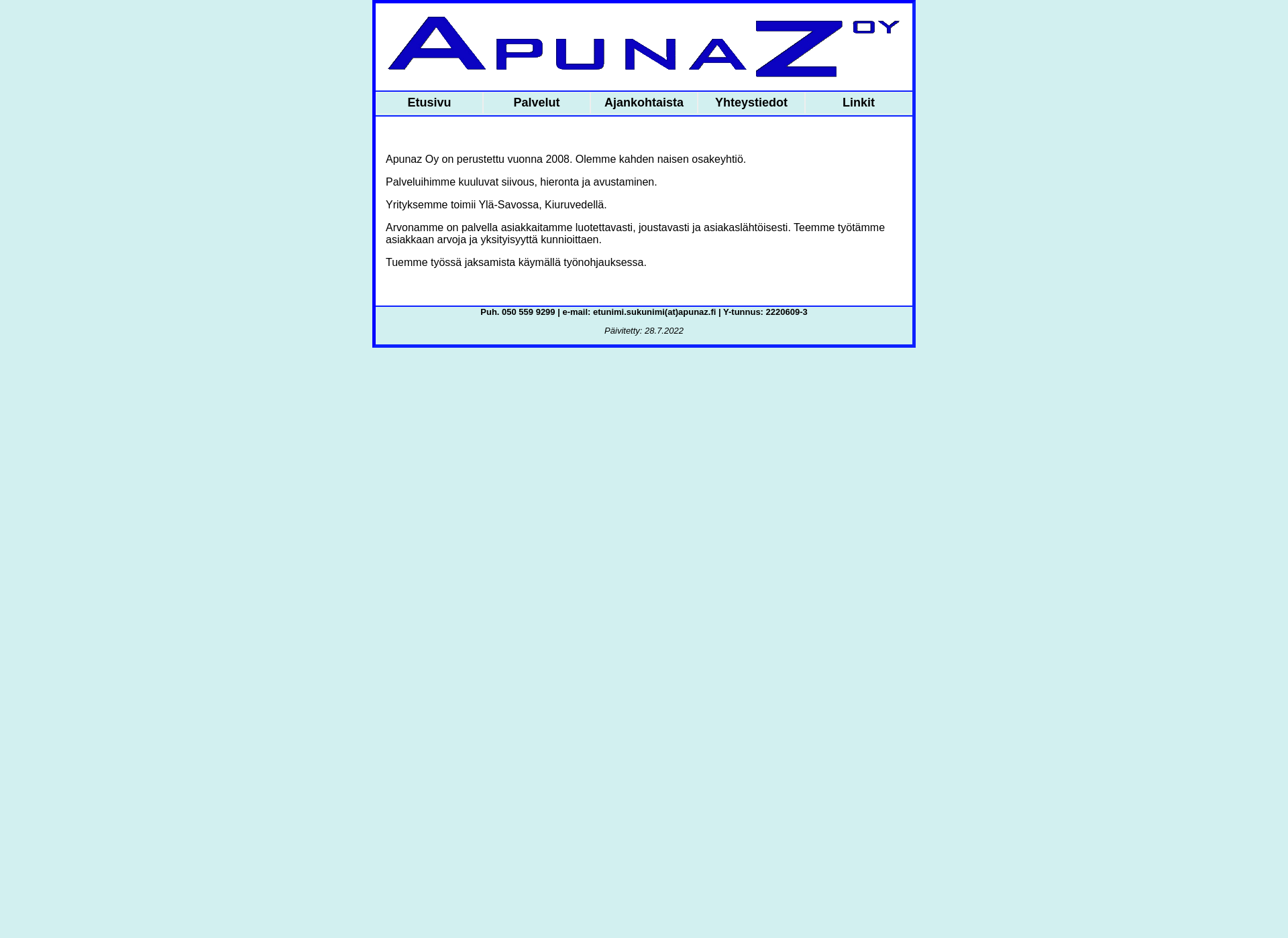 Screenshot for apunaz.fi