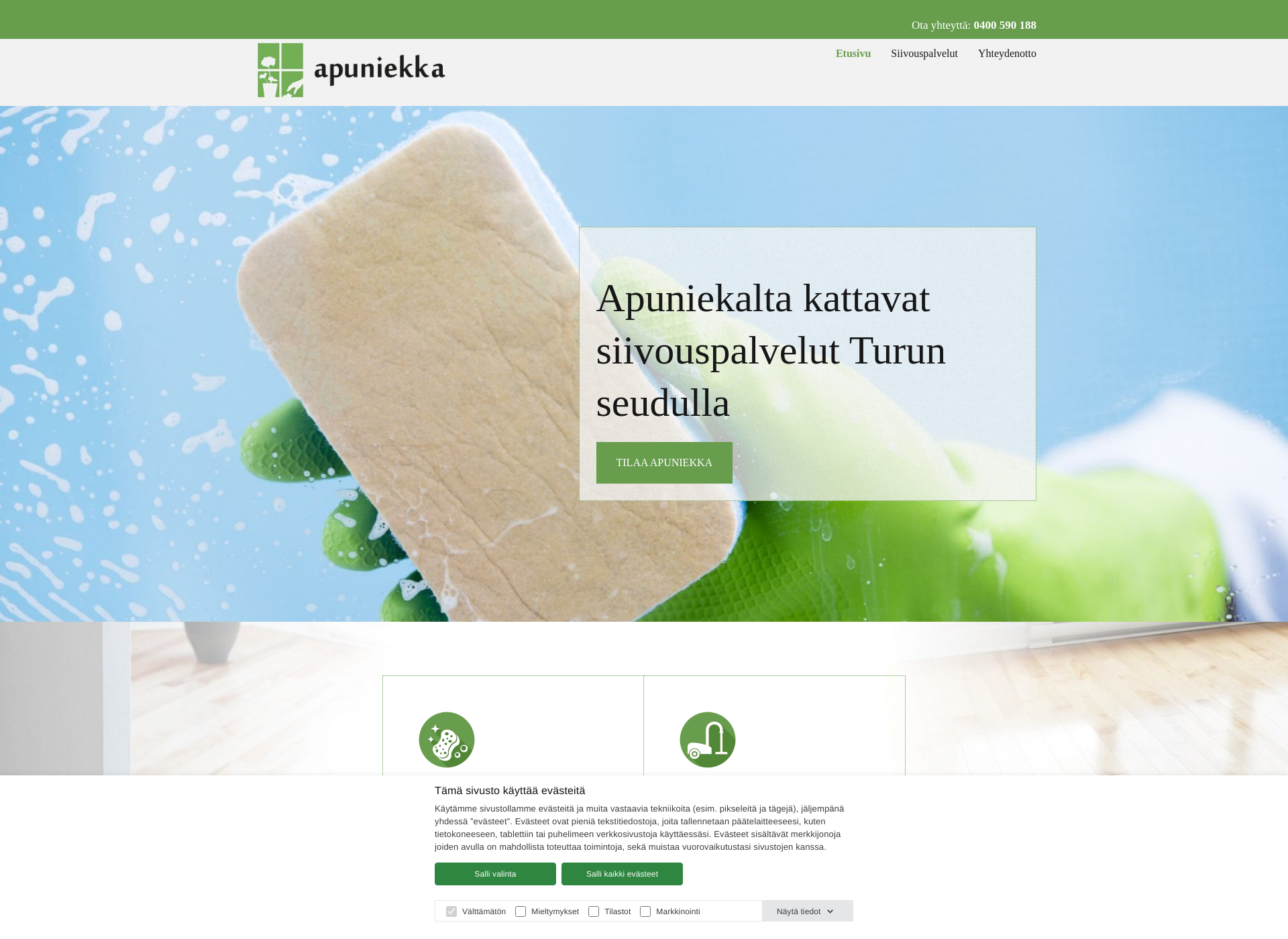 Screenshot for apuniekka.fi