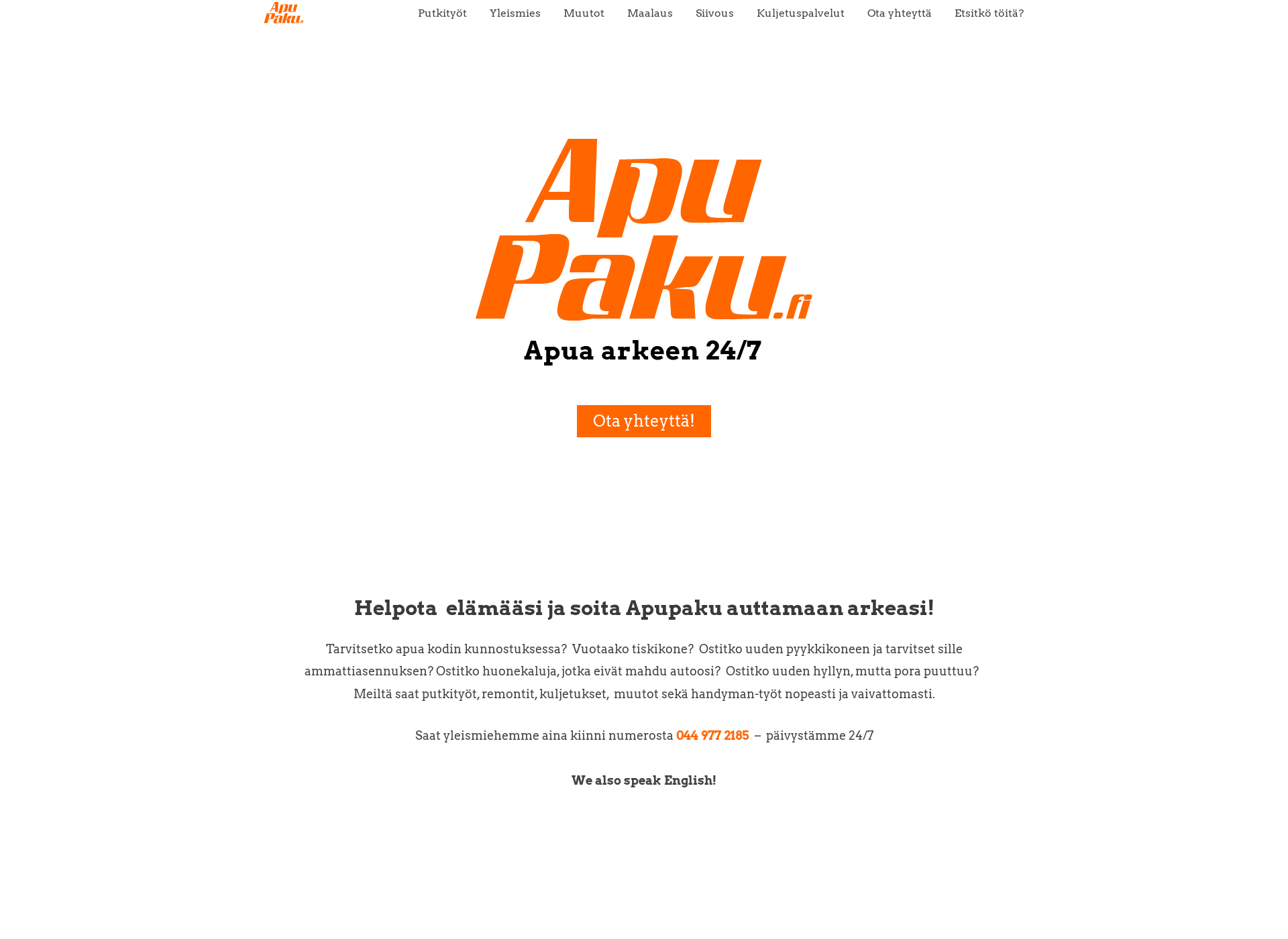 Skärmdump för apupaku.fi
