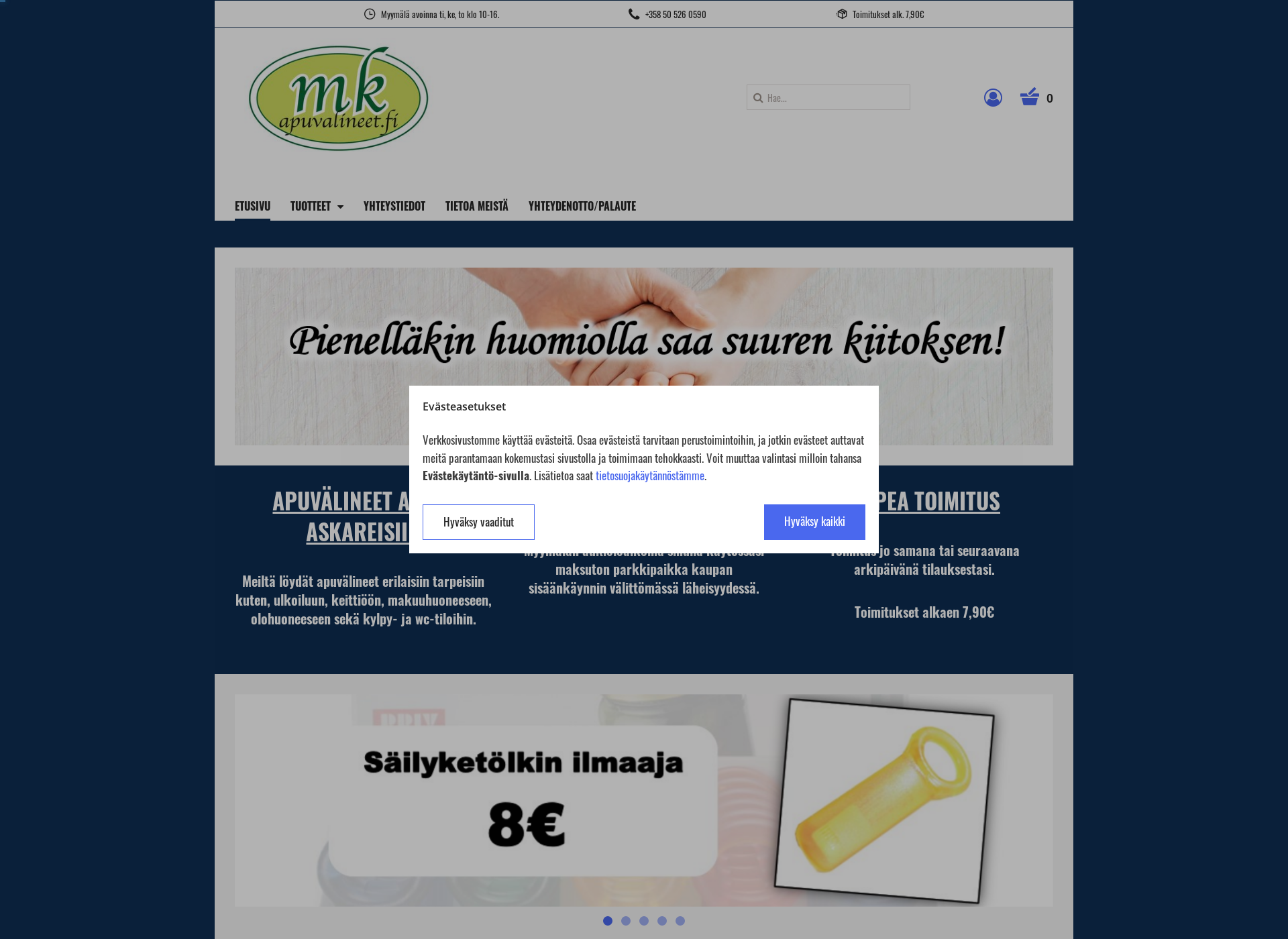 Screenshot for apuvalineet.fi