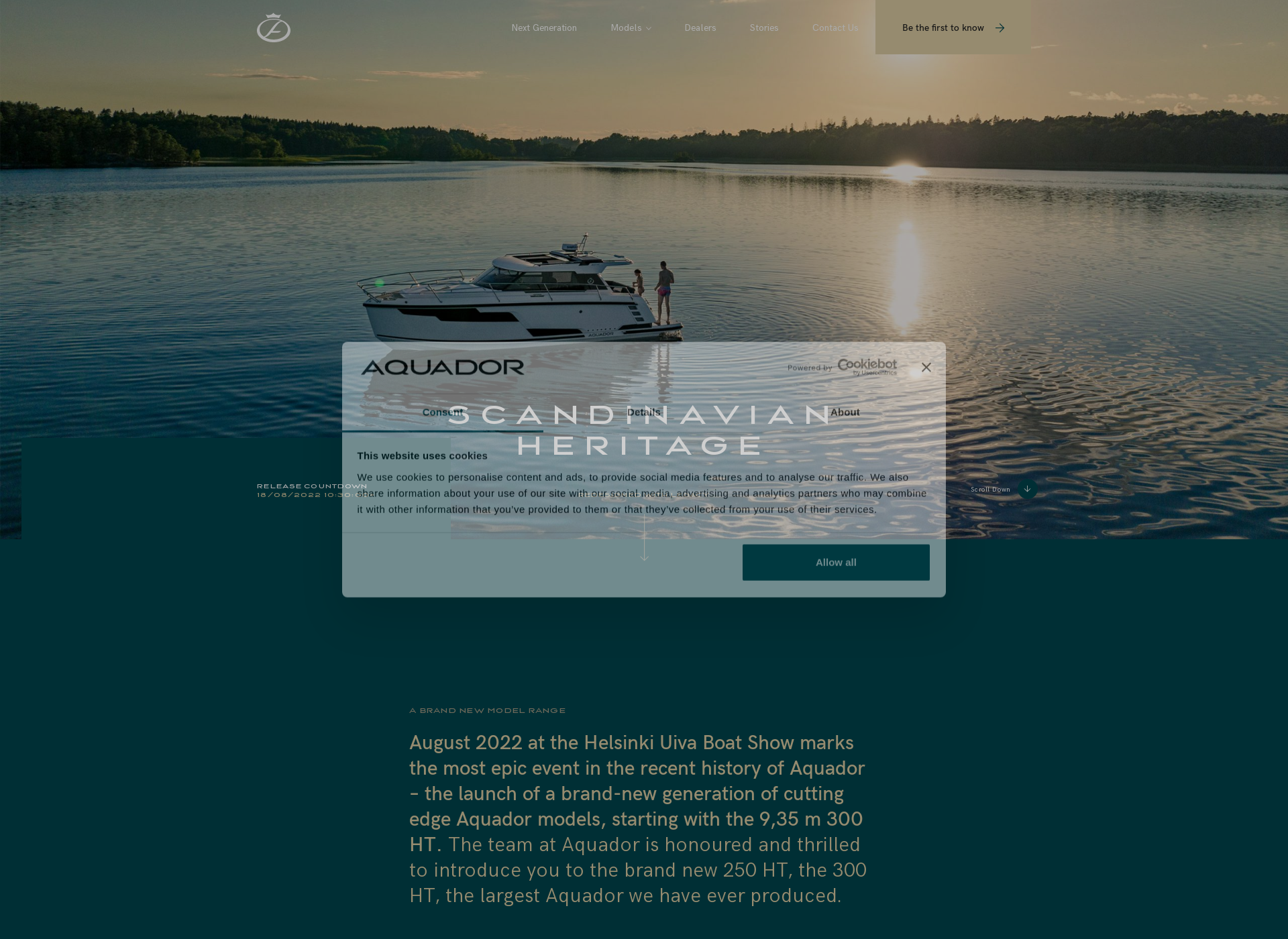 Skärmdump för aquadorboats.fi