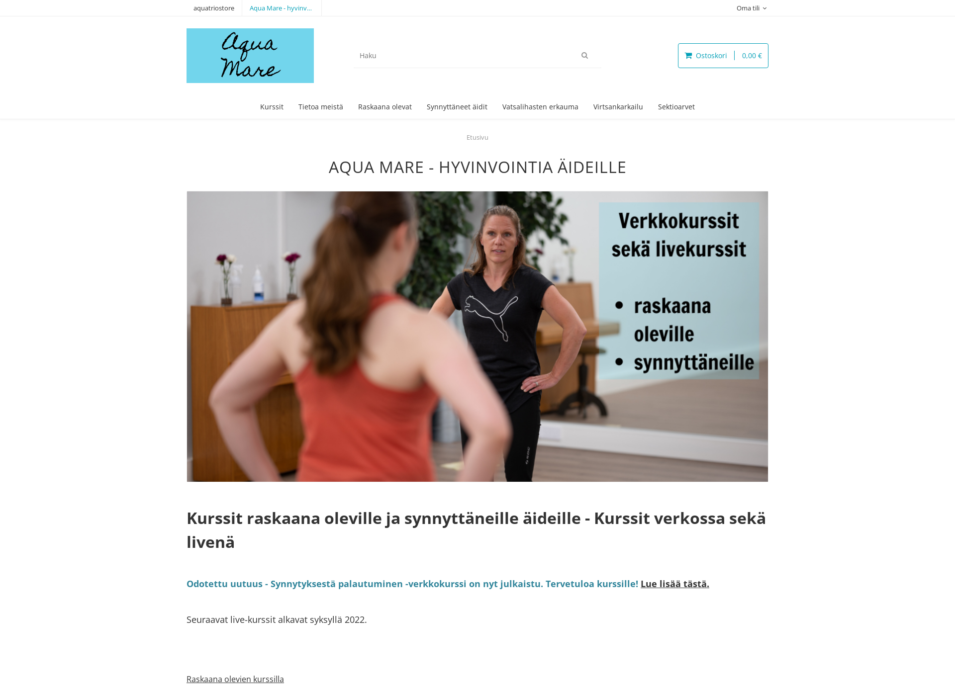 Screenshot for aquamare.fi