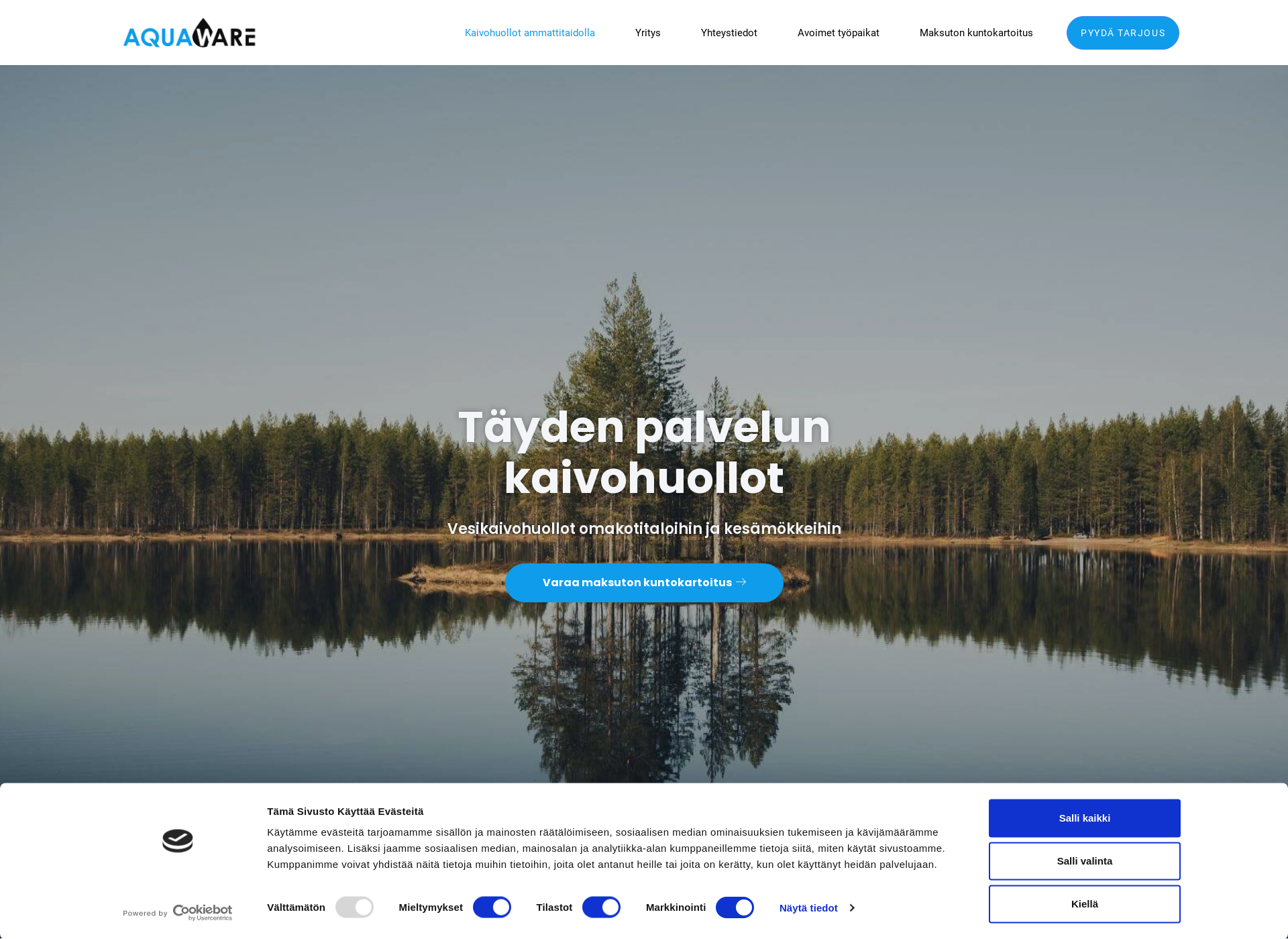 Skärmdump för aquaware.fi