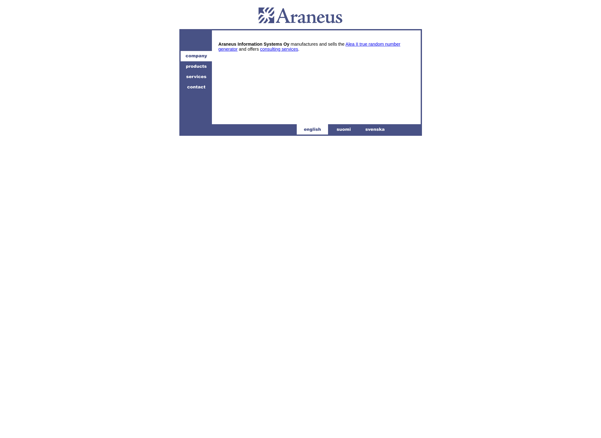 Screenshot for araneus.fi
