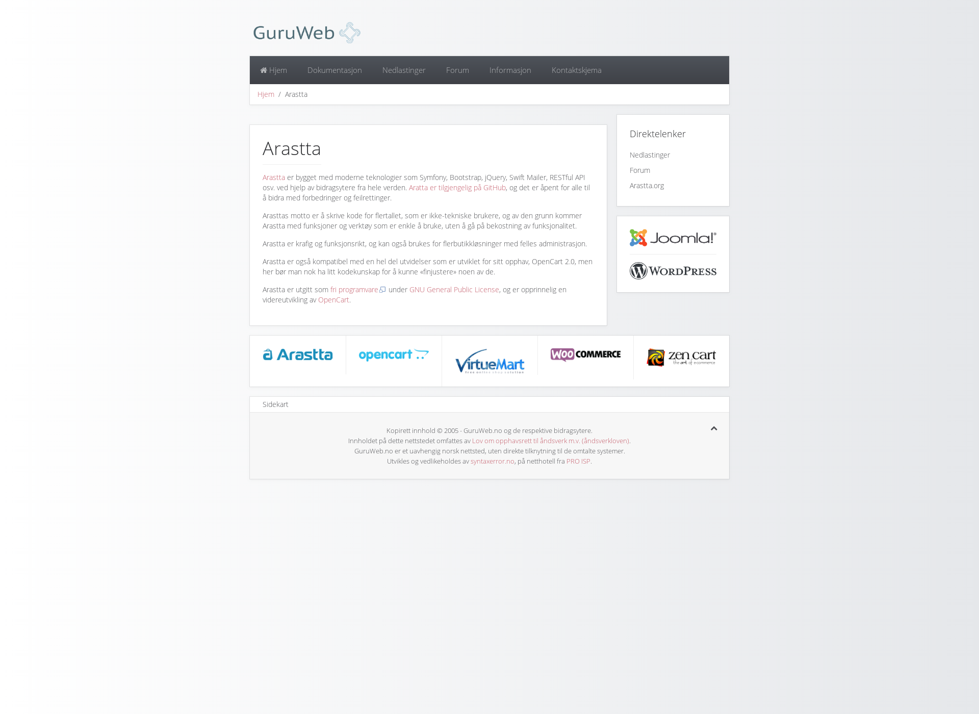 Screenshot for arastta.fi