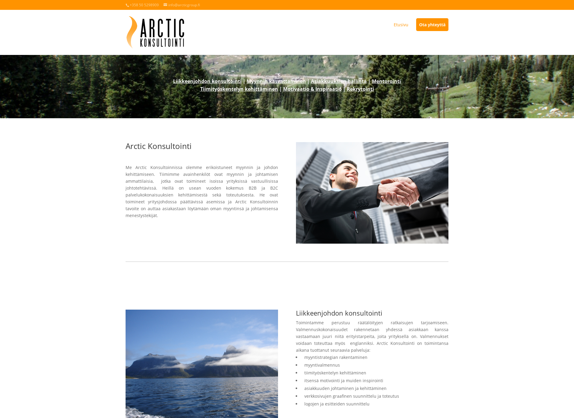 Skärmdump för arc-consulting.fi