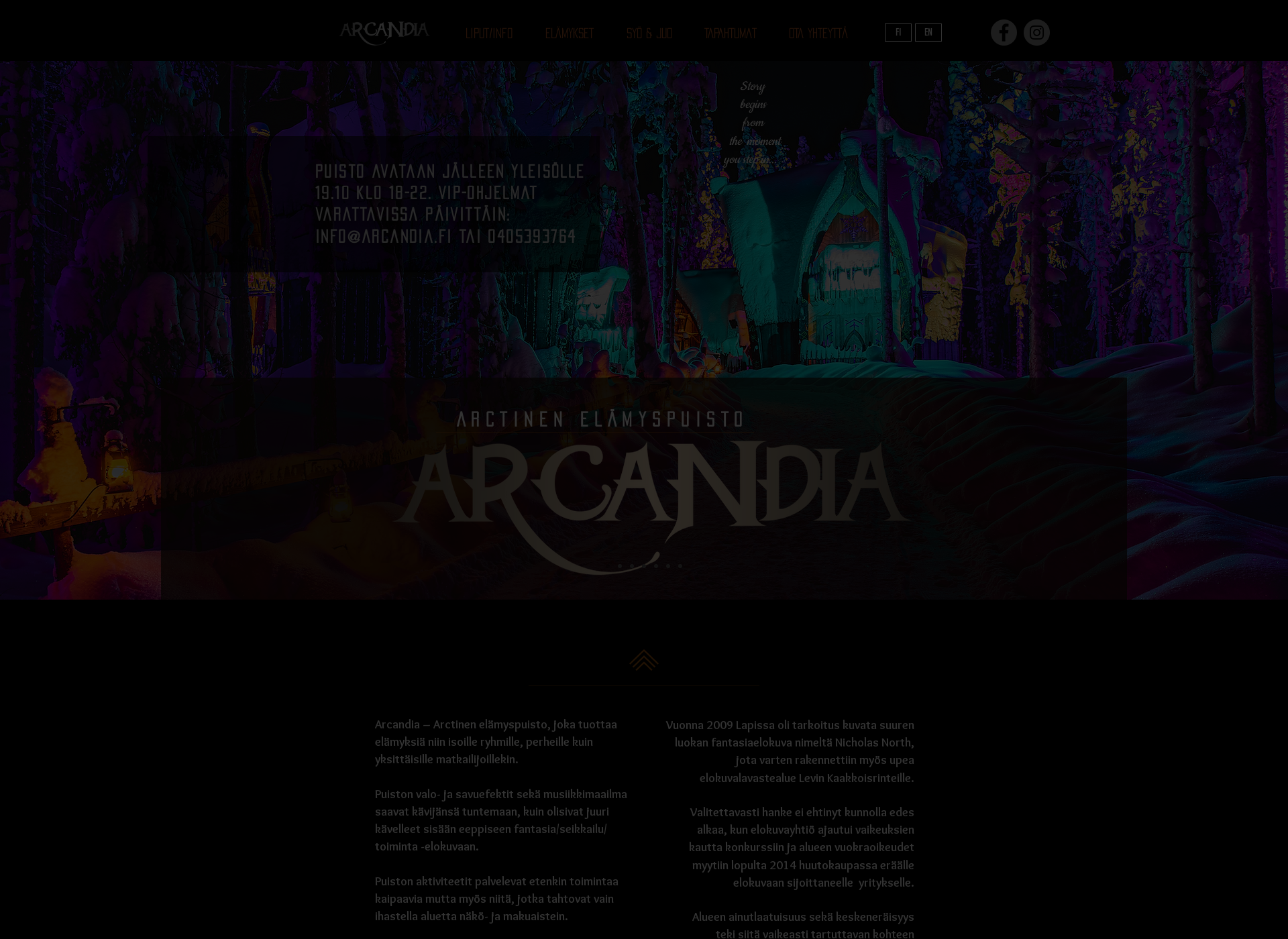 Skärmdump för arcandia.fi
