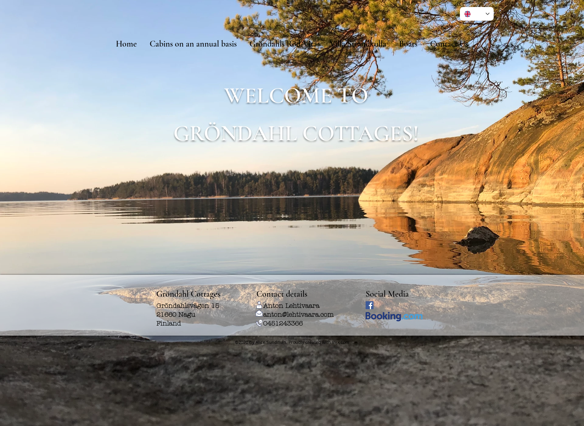 Skärmdump för archipelagocottage.fi