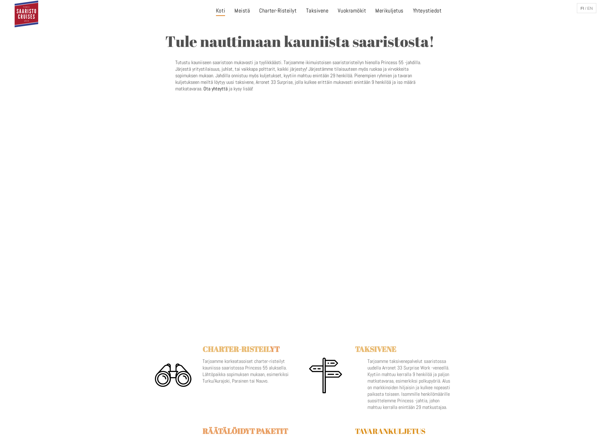 Skärmdump för archipelagocruises.fi
