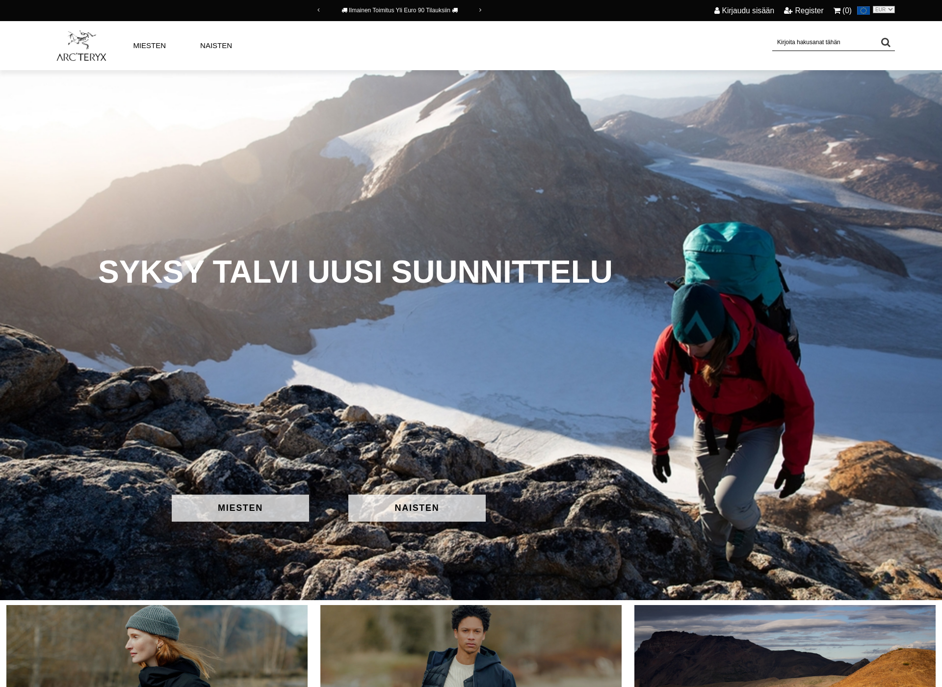 Screenshot for arcteryxsuomi.fi