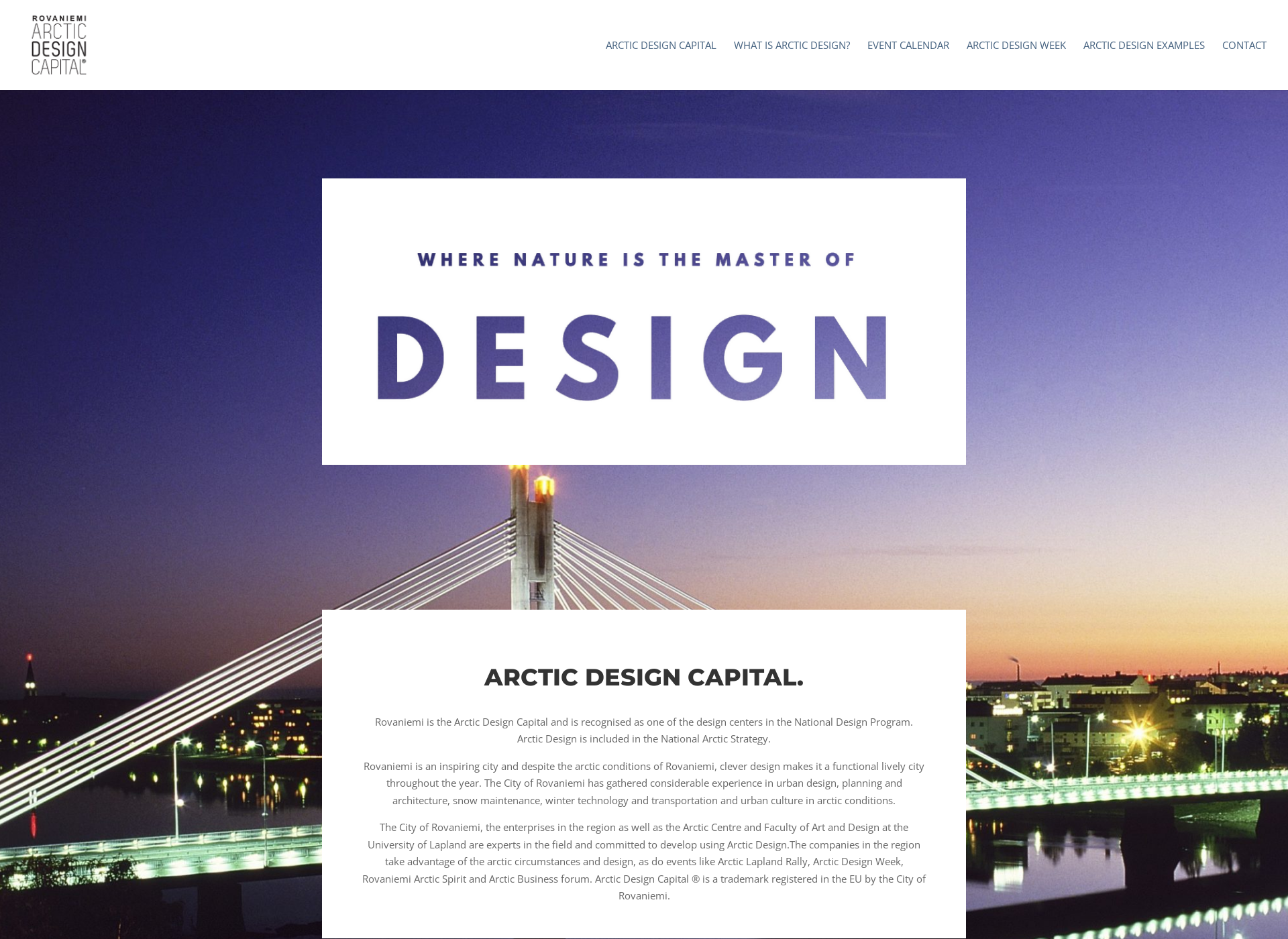 Skärmdump för arcticdesigncapital.fi