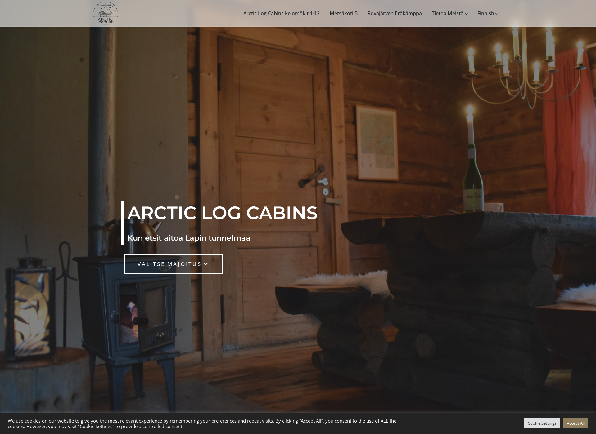 Skärmdump för arcticlogcabins.fi
