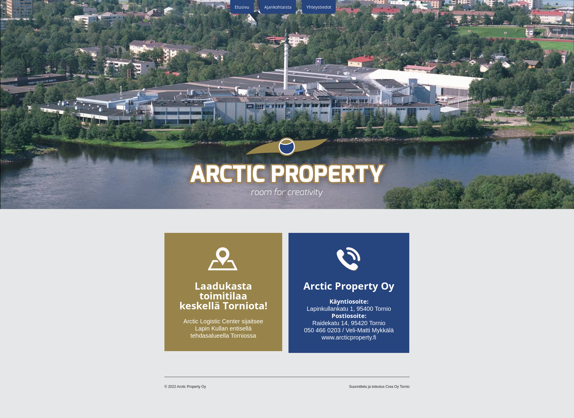 Skärmdump för arcticproperty.fi