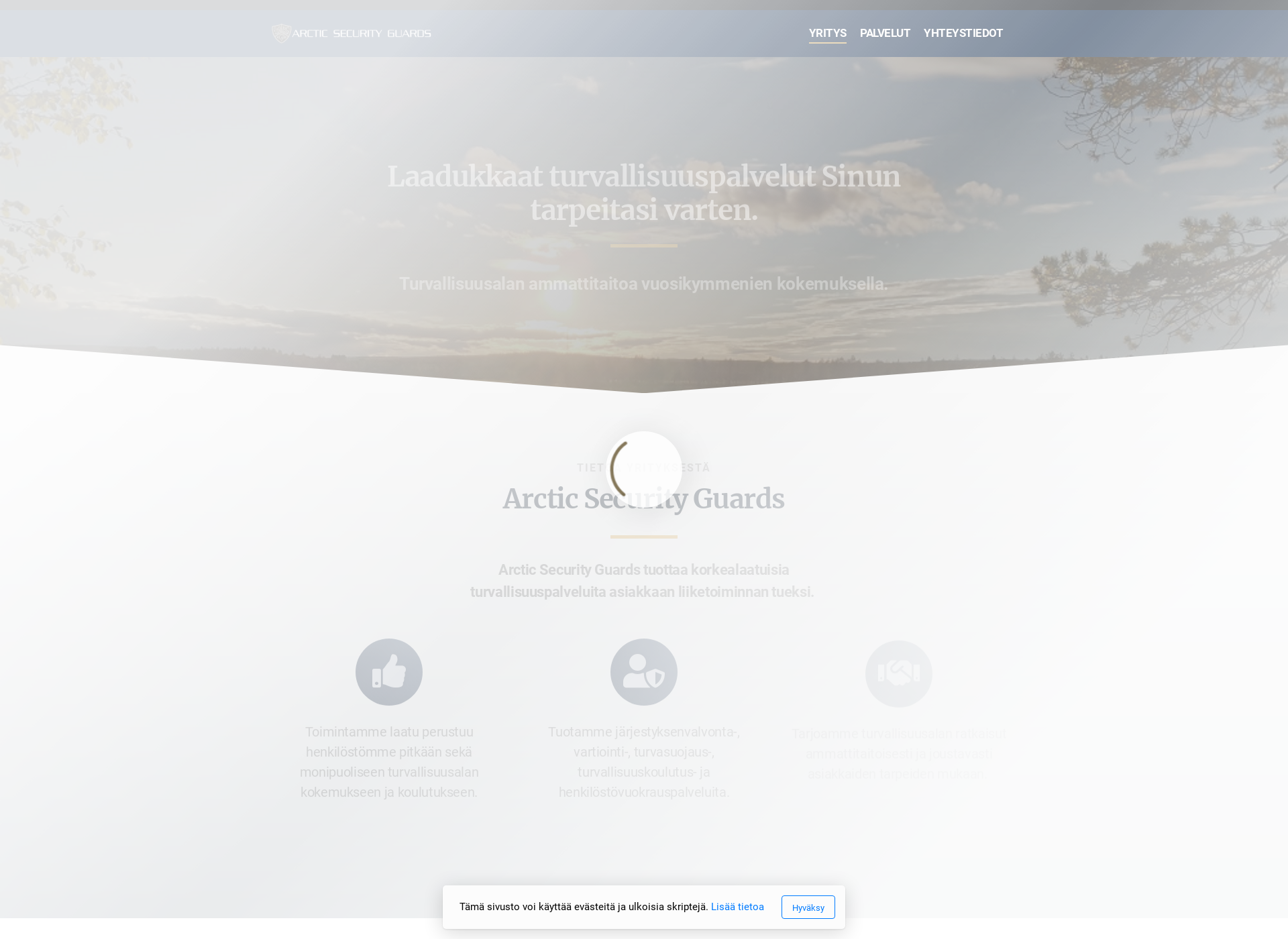 Skärmdump för arcticsec.fi