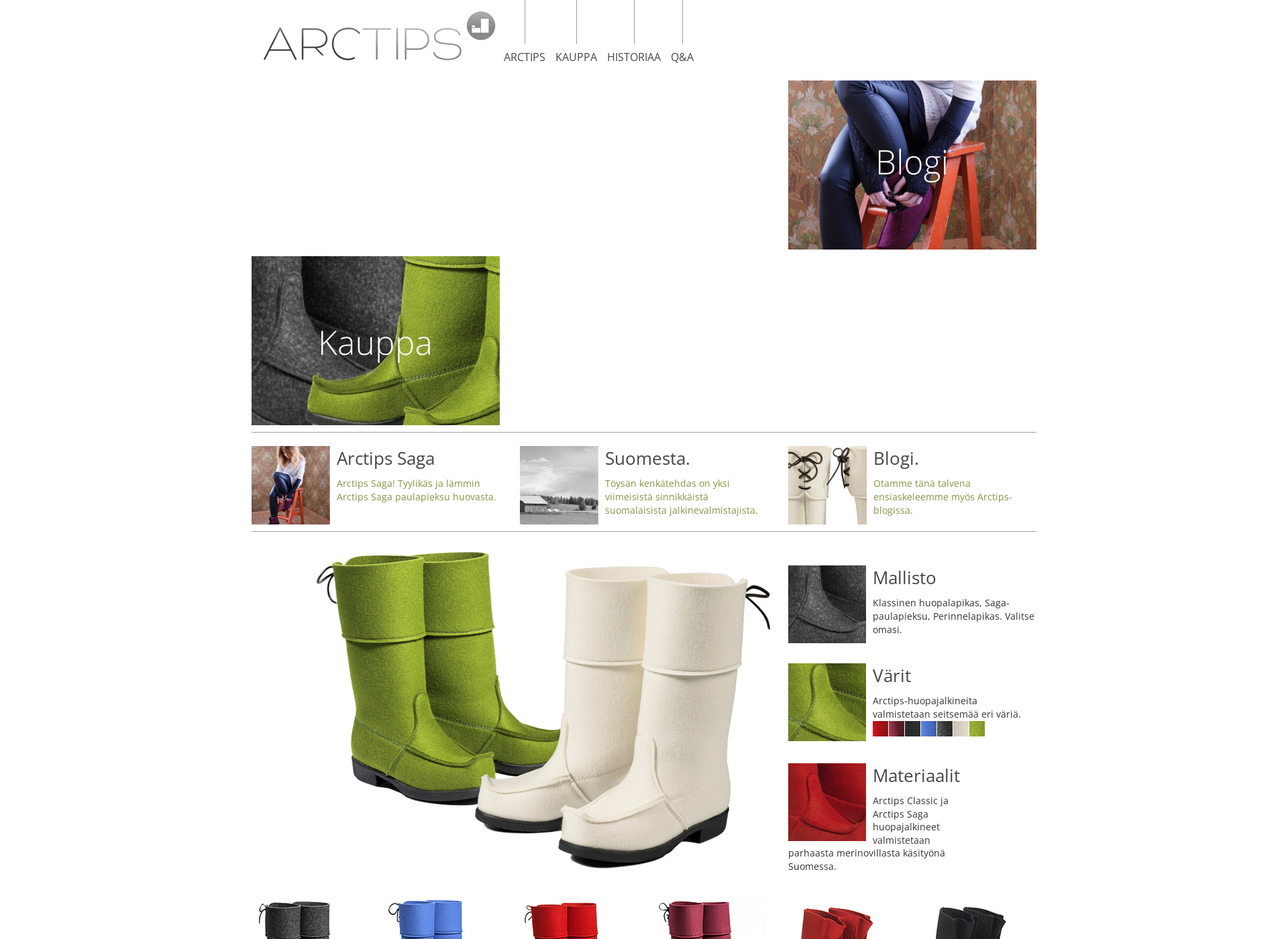 Skärmdump för arctips.fi