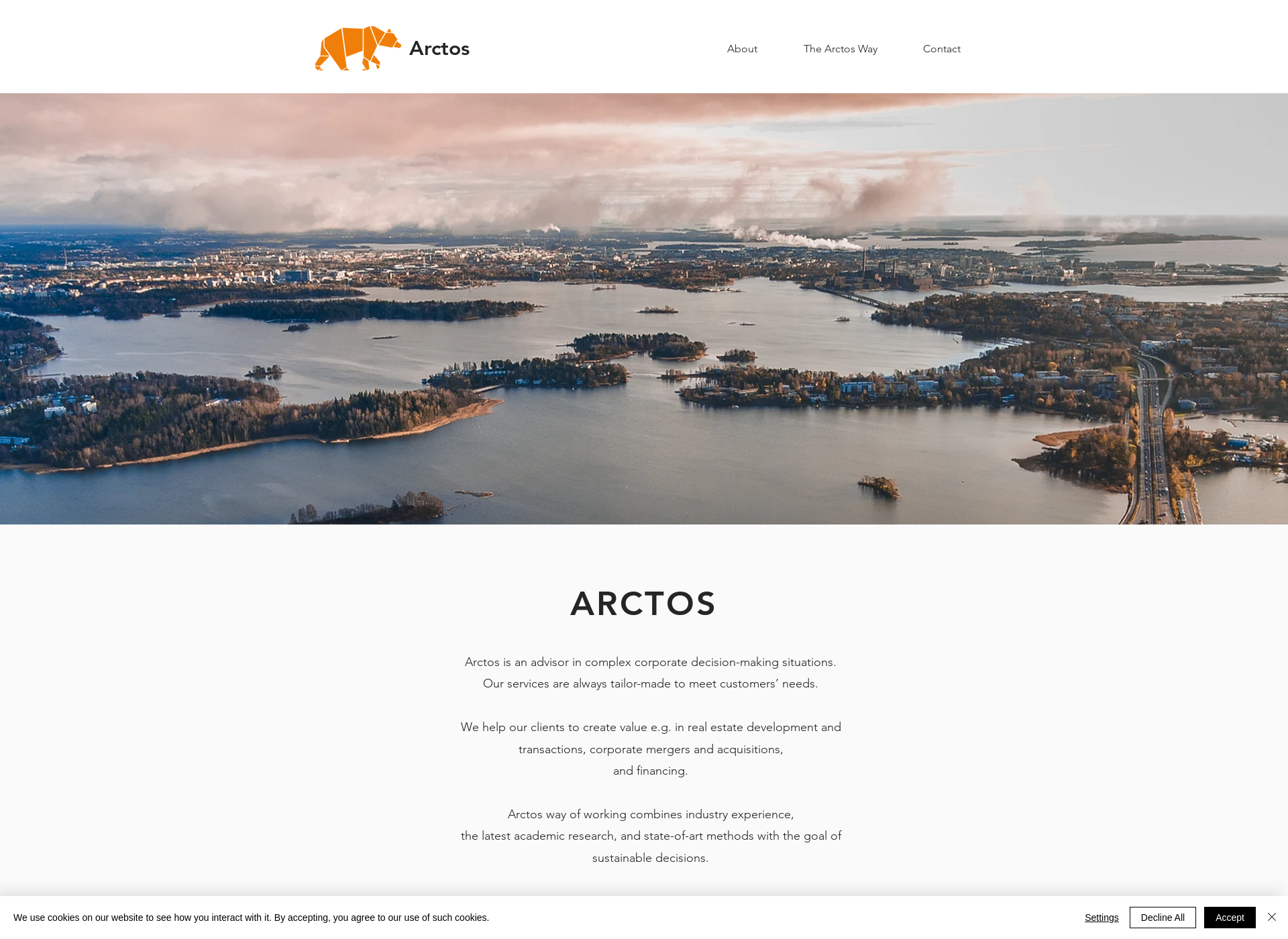 Skärmdump för arctos.fi