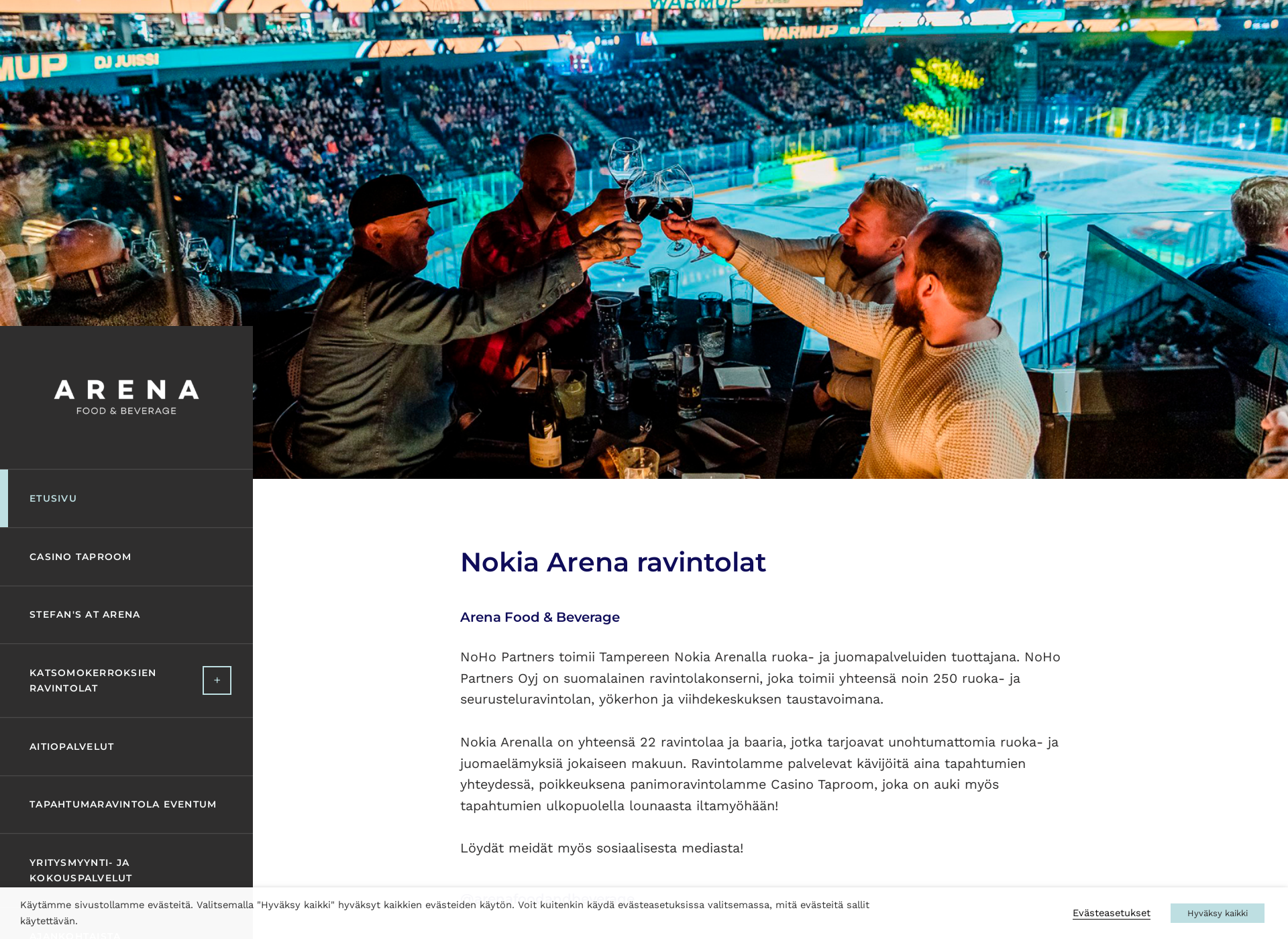 Screenshot for arenafoodandbeverage.fi