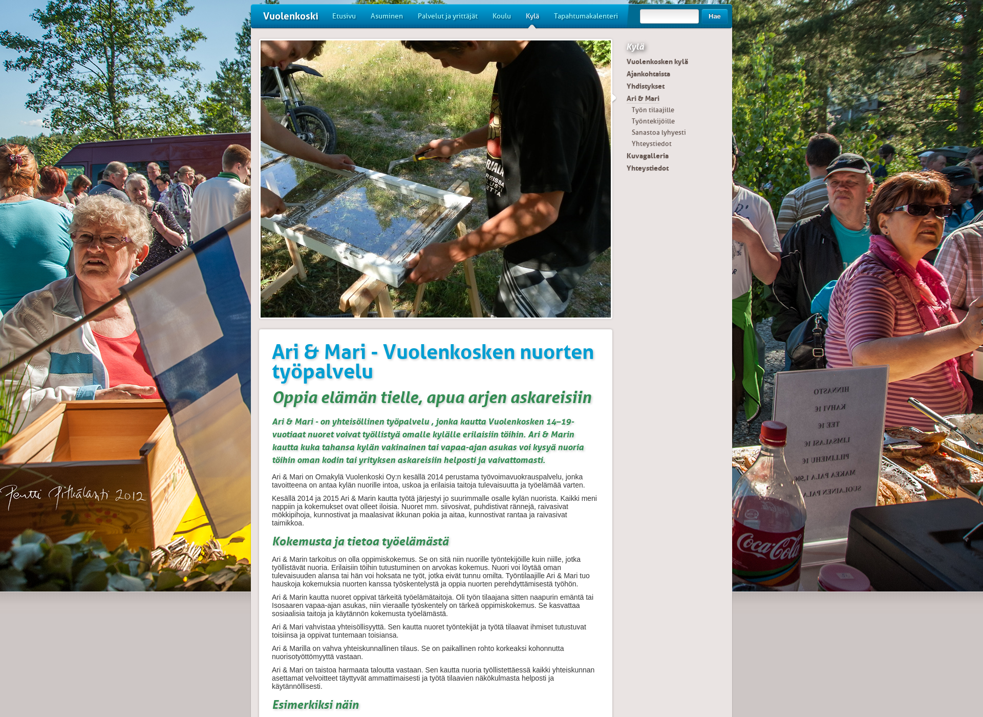 Skärmdump för arijamari.fi