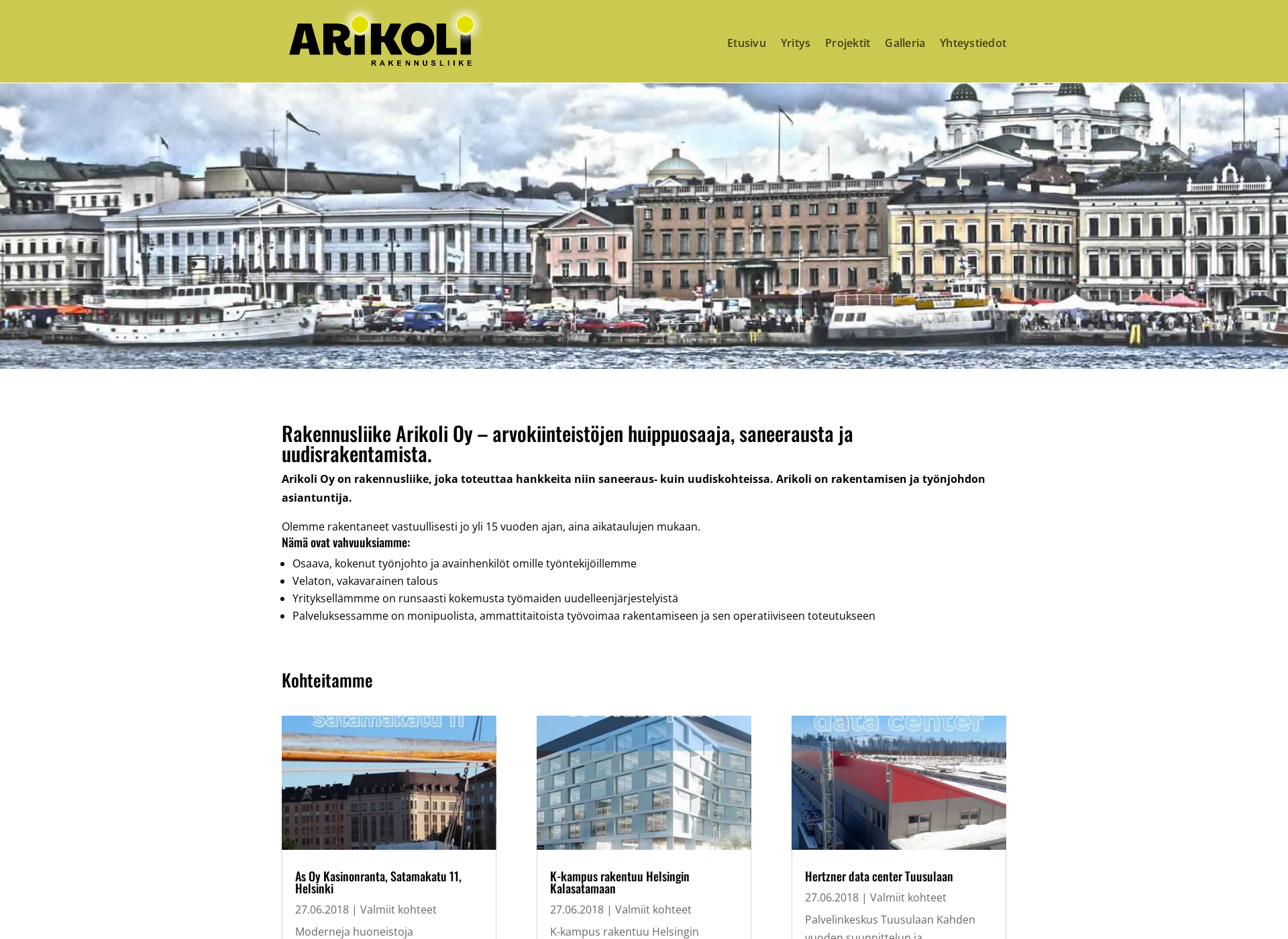 Skärmdump för arikoli.fi