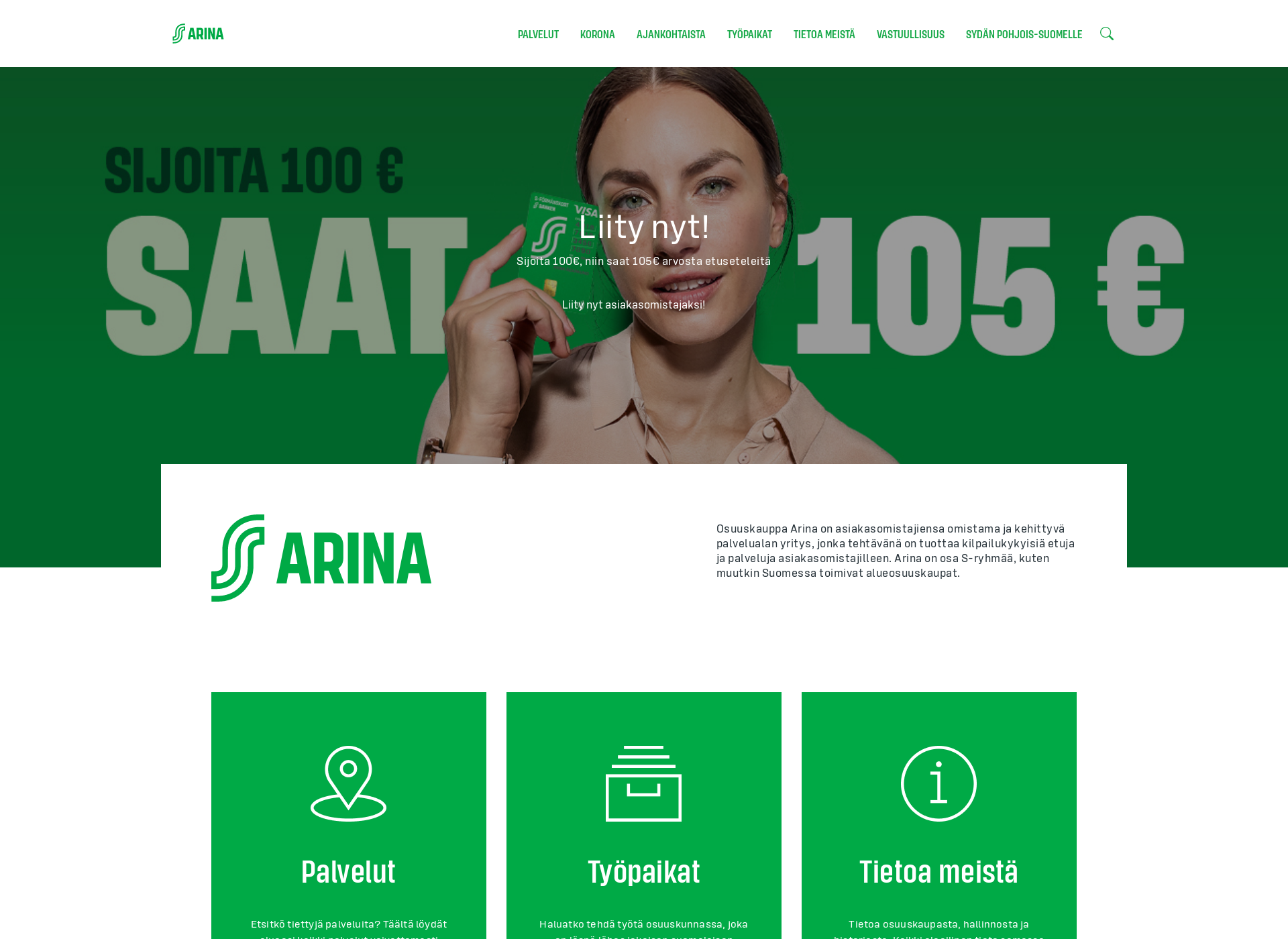 Screenshot for arina.fi