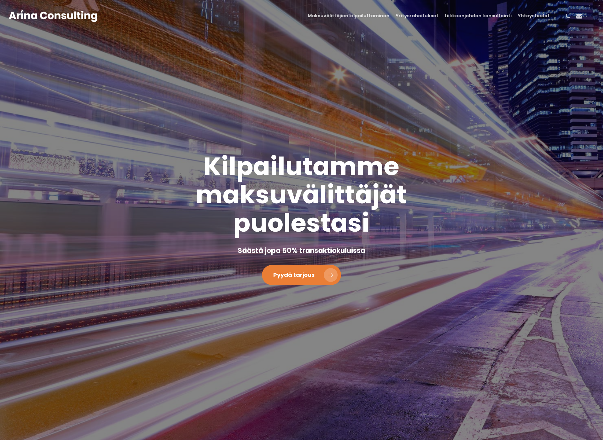 Skärmdump för arinaconsulting.fi