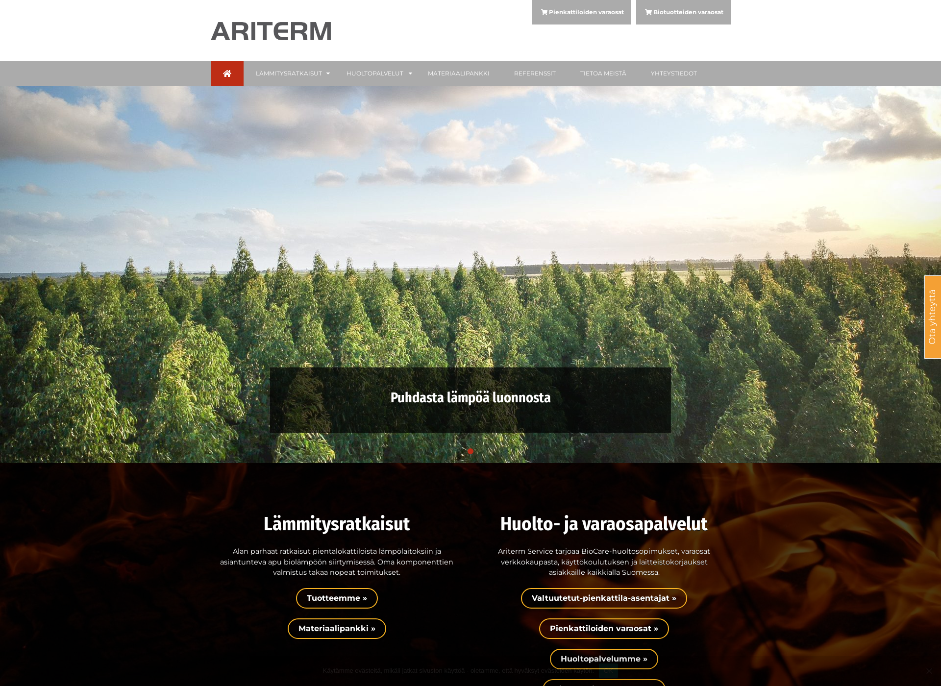 Skärmdump för ariterm.fi
