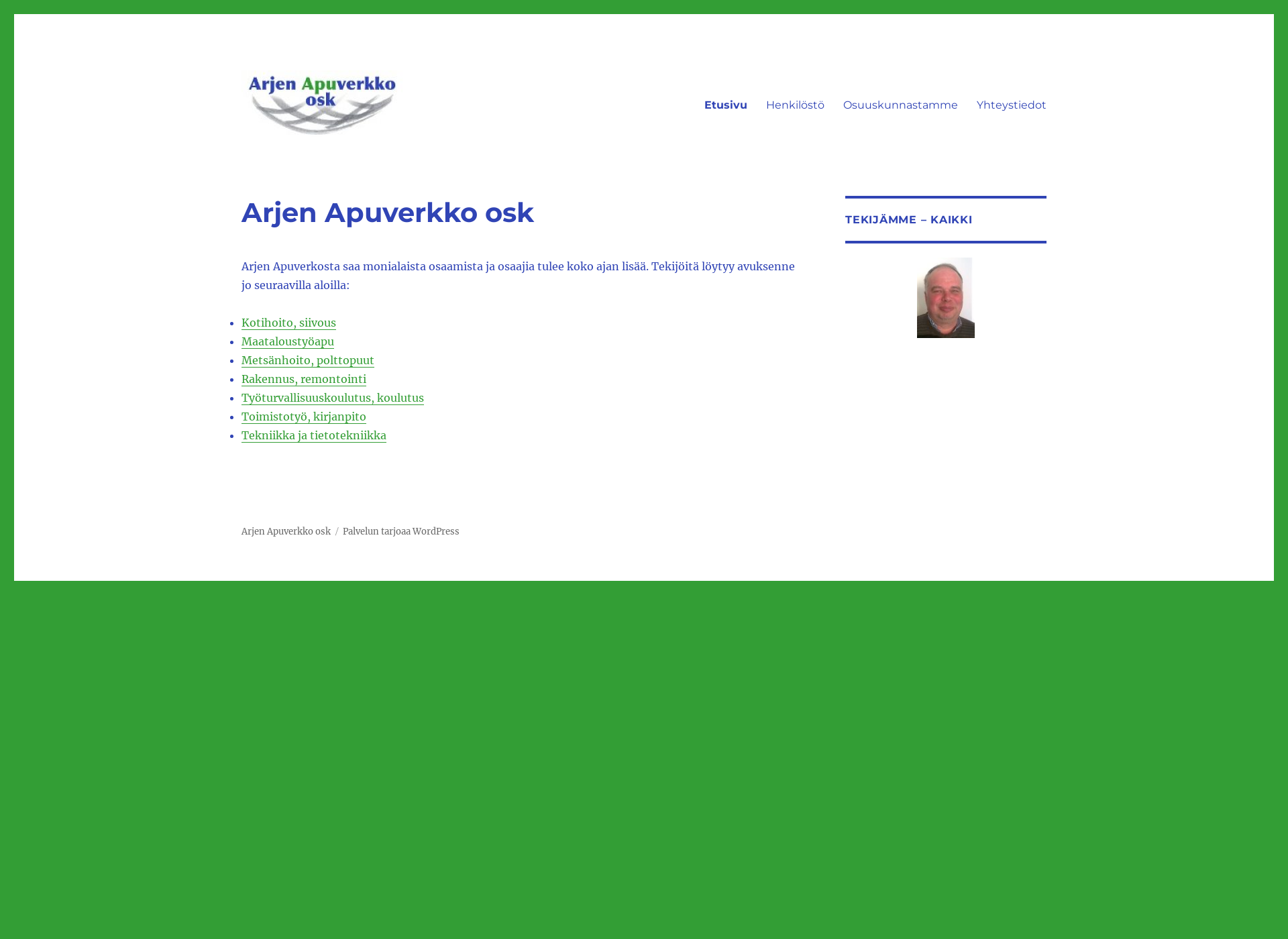 Screenshot for arjenapuverkko.fi