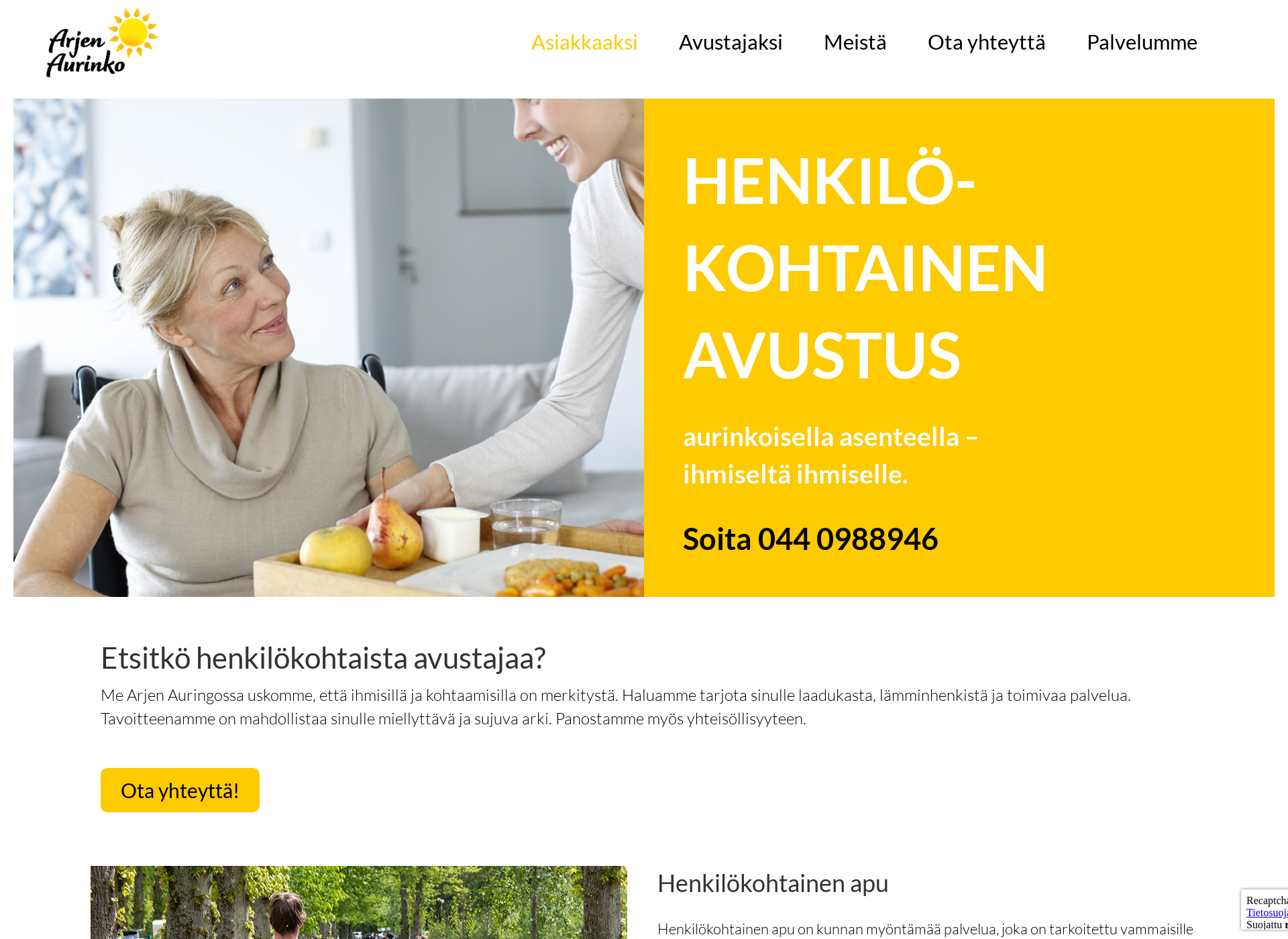 Näyttökuva arjenaurinko.fi