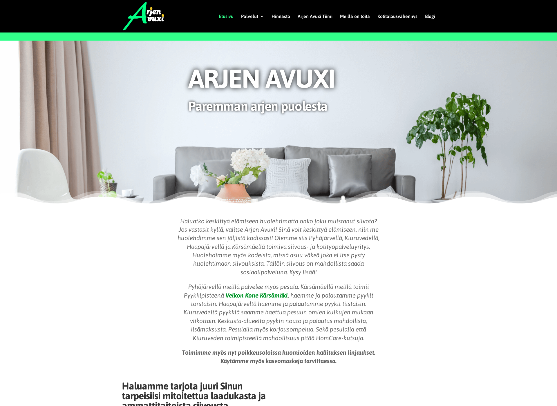 Screenshot for arjenavuxi.fi