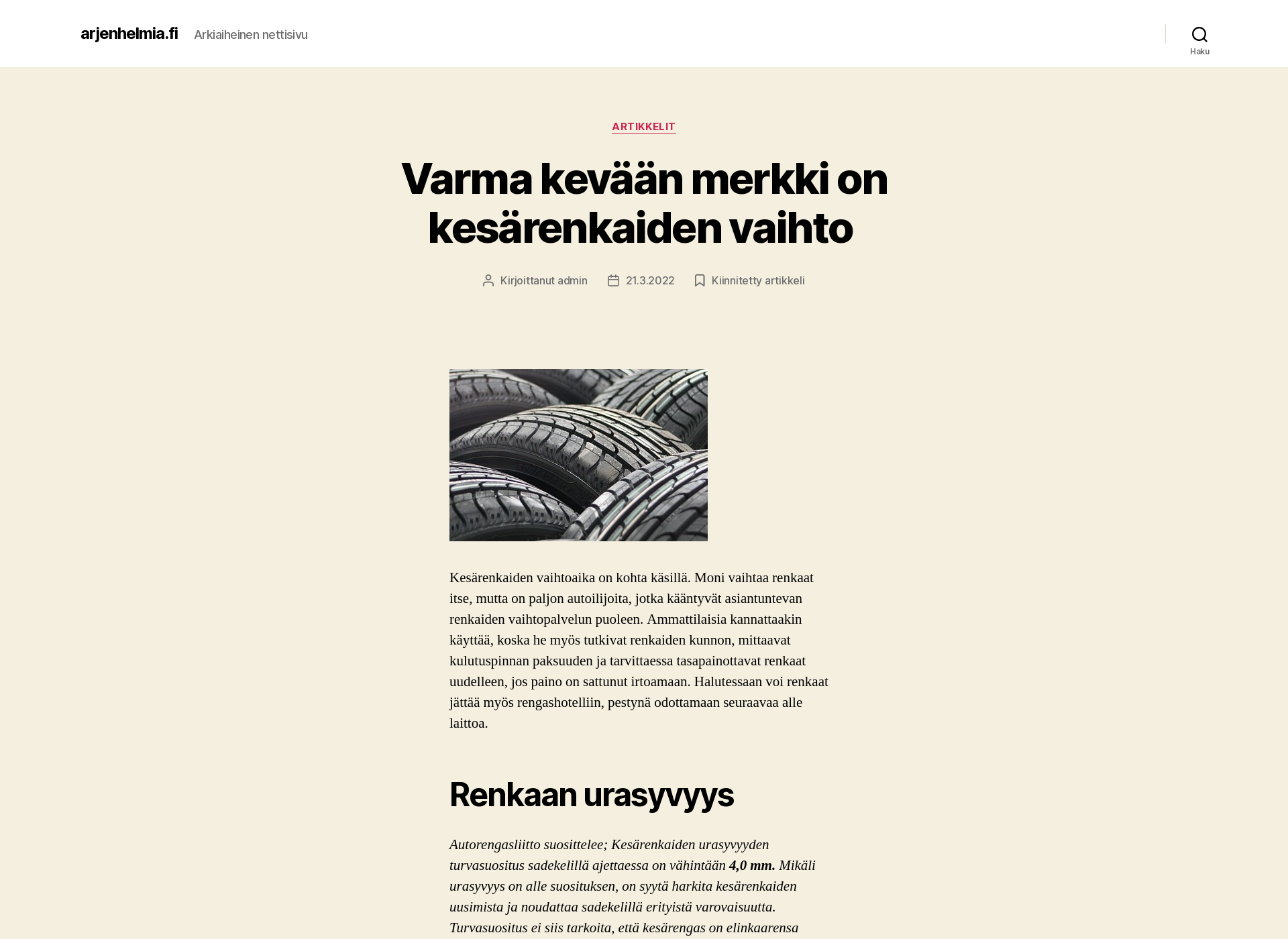 Screenshot for arjenhelmia.fi
