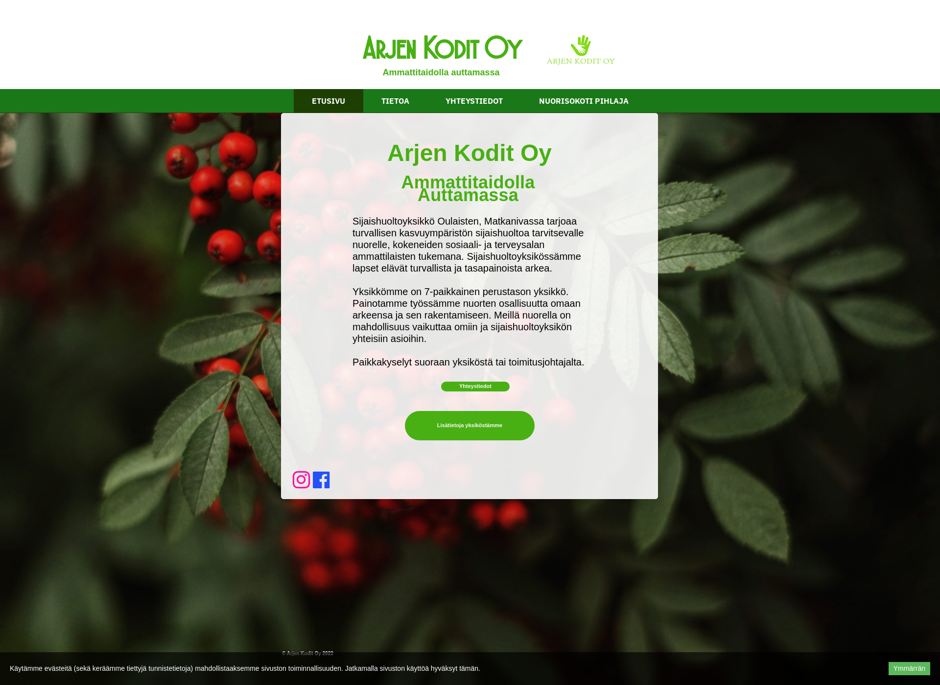 Screenshot for arjenkodit.fi