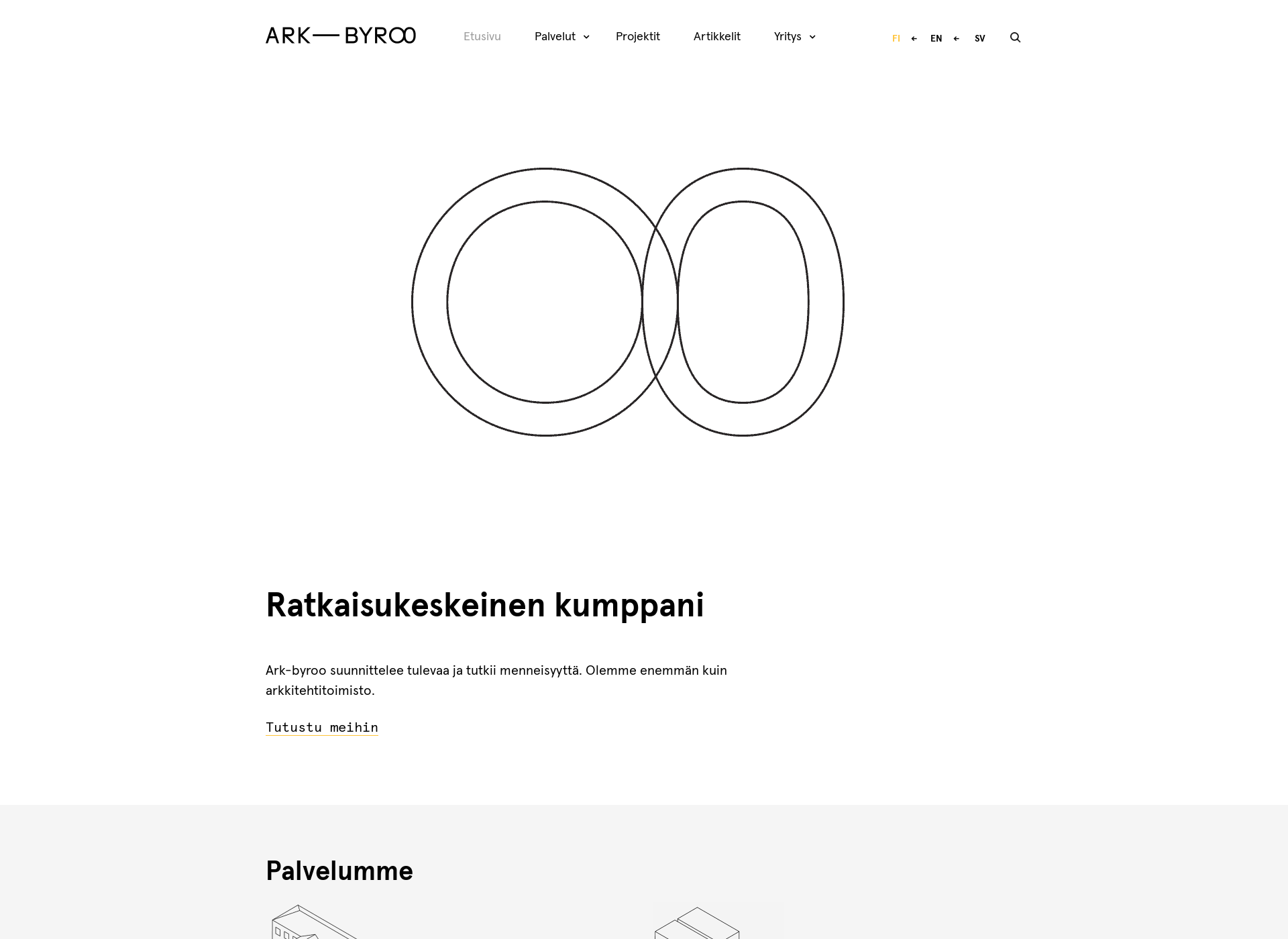 Skärmdump för arkbyroo.fi