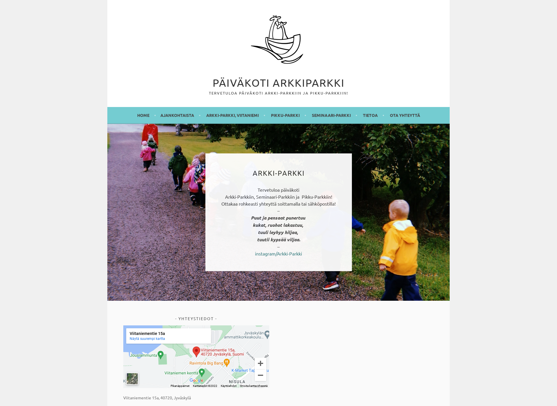 Skärmdump för arkkiparkki.fi